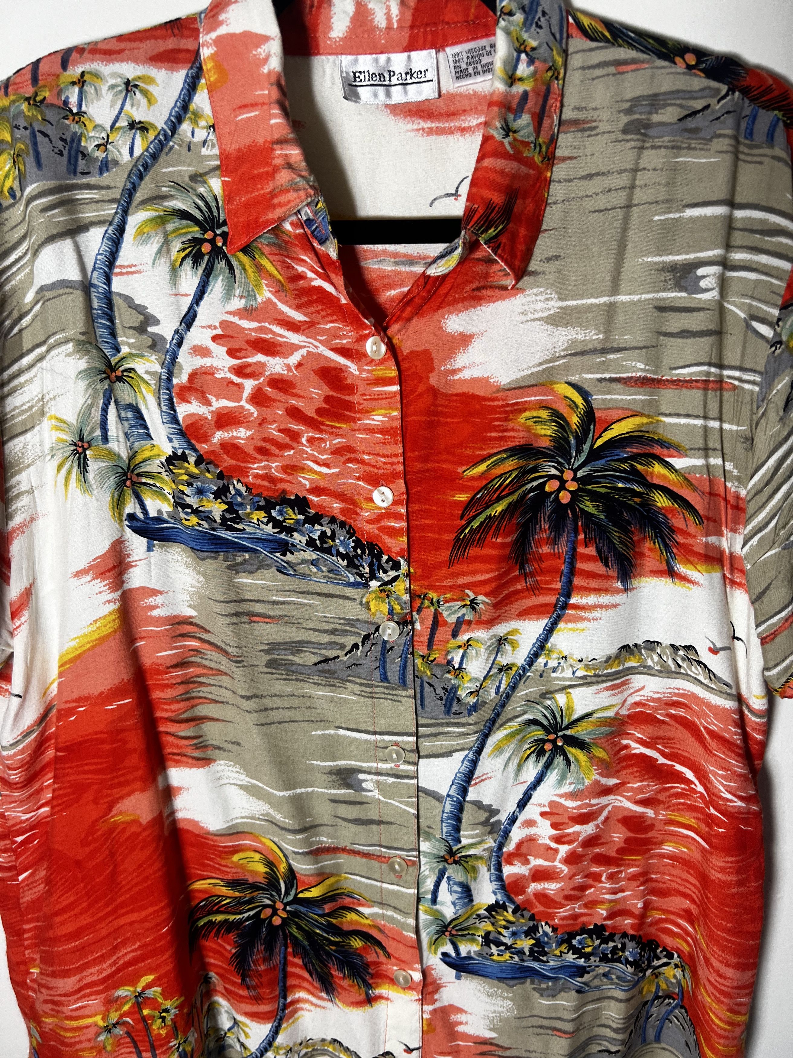 Vintage Vintage Ellen Parker Rayon Hawaiian Print Button Up Shirt Size US M / EU 48-50 / 2 - 2 Thumbnail