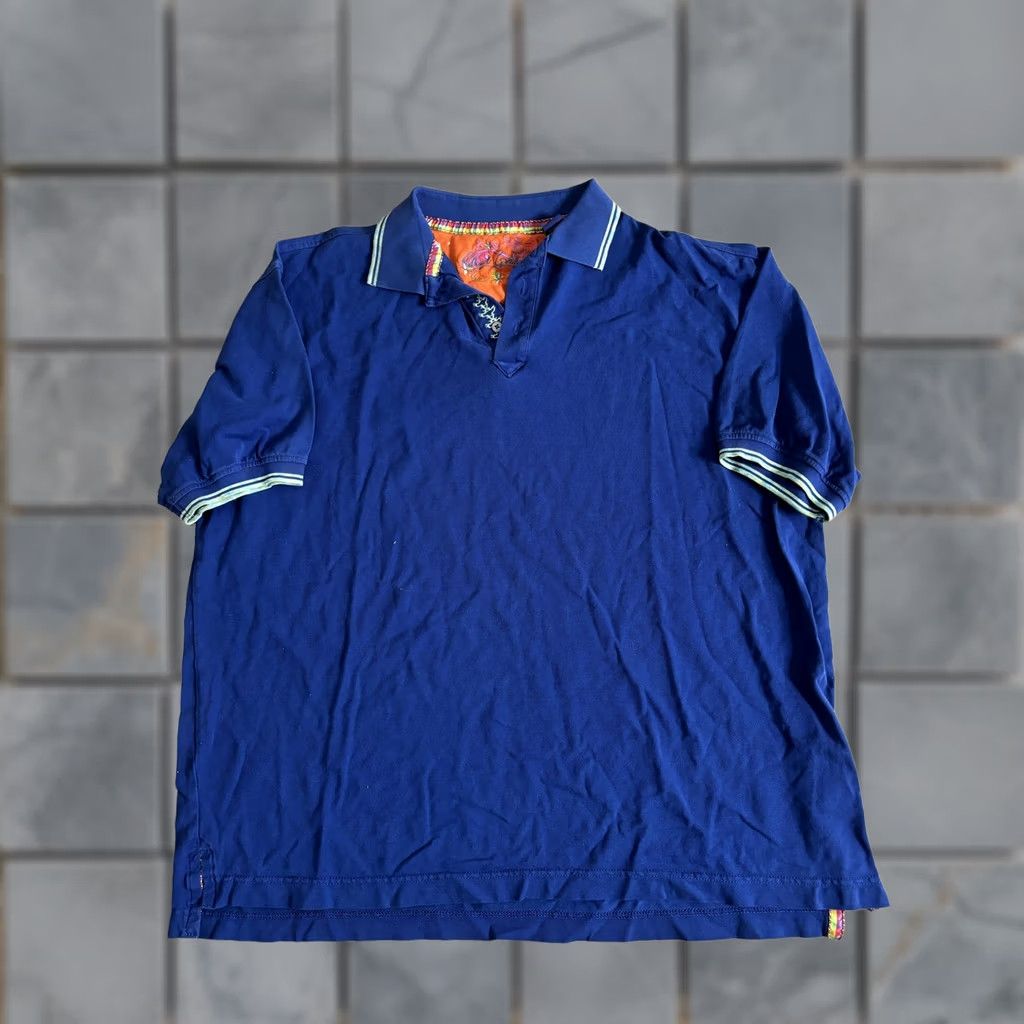 Robert Graham Robert Graham Polo Shirt Mens Big 2X Blue Knit Casual Golf Contrast Collar Size US XXL / EU 58 / 5 - 1 Thumbnail