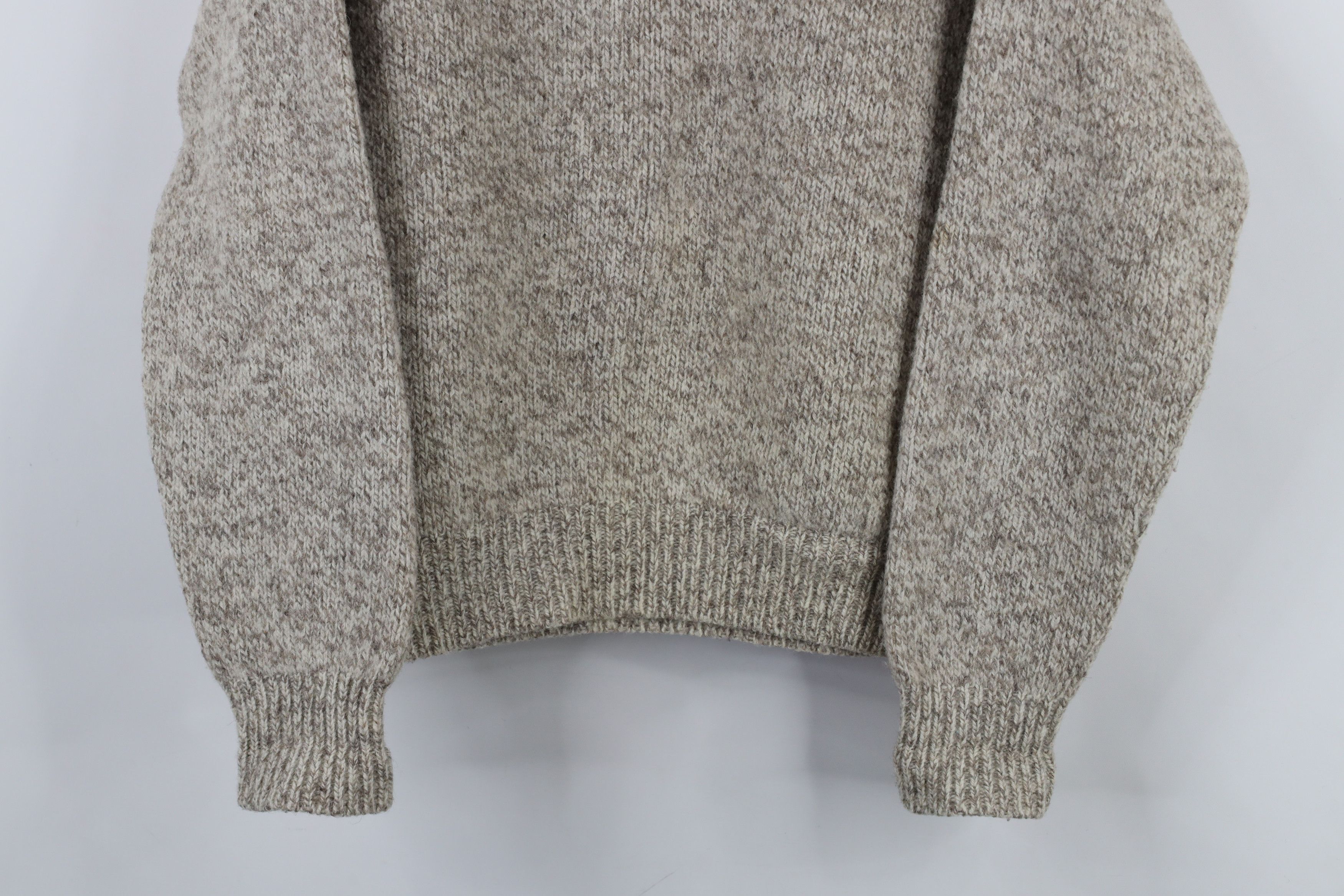 Lands' End × Vintage Vintage 90s Lands End Crewneck Sweater Oatmeal Brown USA Size M / US 6-8 / IT 42-44 - 3 Thumbnail
