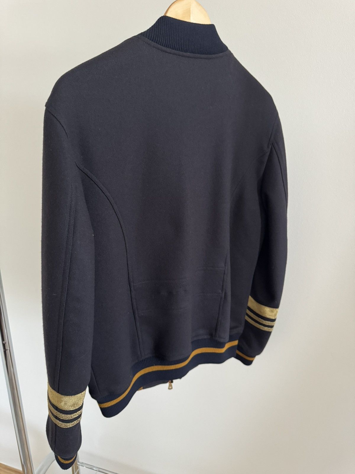 Dolce & Gabbana Luxury Wool Jacket with Gold Stitching Size US M / EU 48-50 / 2 - 10 Thumbnail