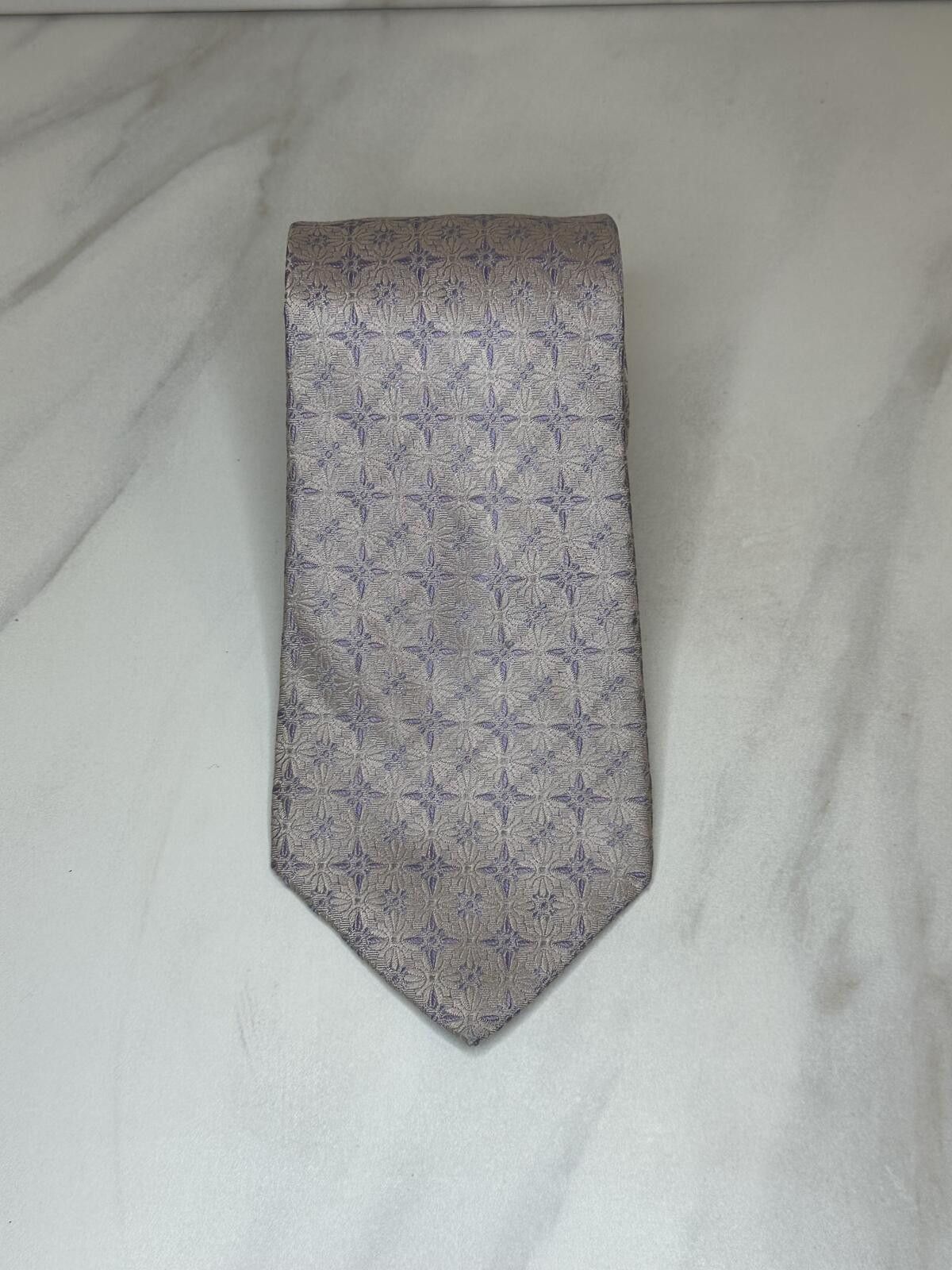 Nicole Miller Nicole Miller 100% silk tie lavender geometric medallion Size ONE SIZE - 1 Thumbnail