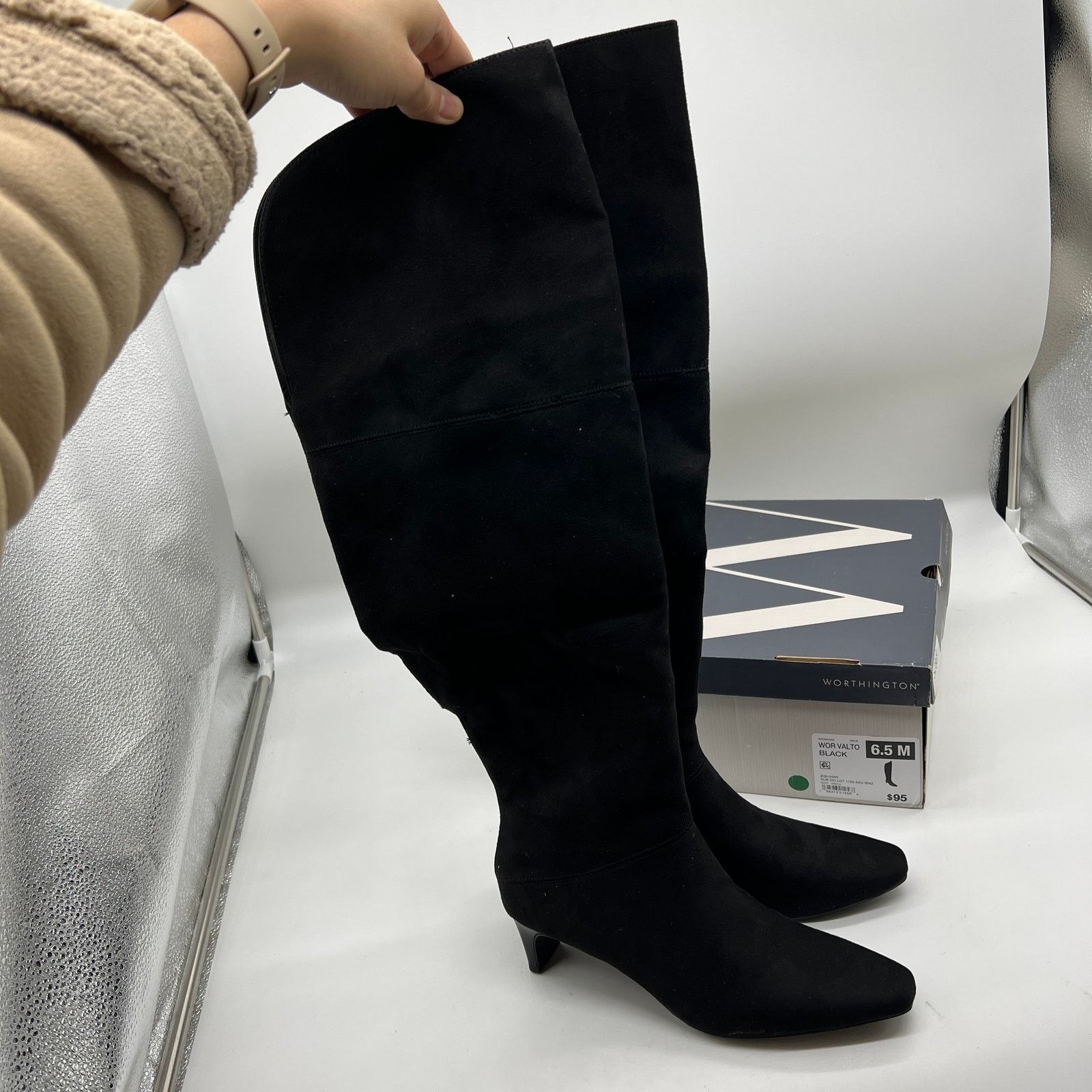 Other Worthington Women's Valto Faux Suede Black High Over Knee Size US 6.5 / IT 36.5 - 1 Thumbnail