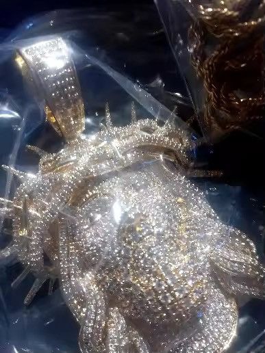 Other Iced Out Ratten Jesus Necklace Pendant 60 cm Chain Size ONE SIZE - 2 Thumbnail
