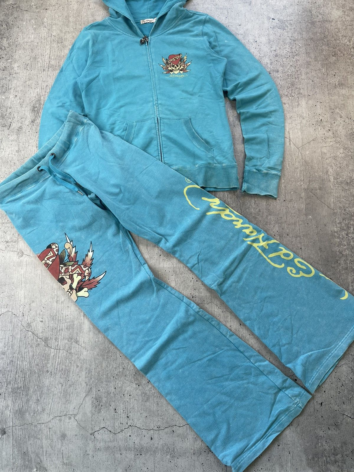 Ed Hardy × Vintage Vintage Y2k Ed Hardy Suit(Pants+Zip Sweatshirt) Skull ☠️ 90’s Size XL / US 12-14 / IT 48-50 - 11 Thumbnail