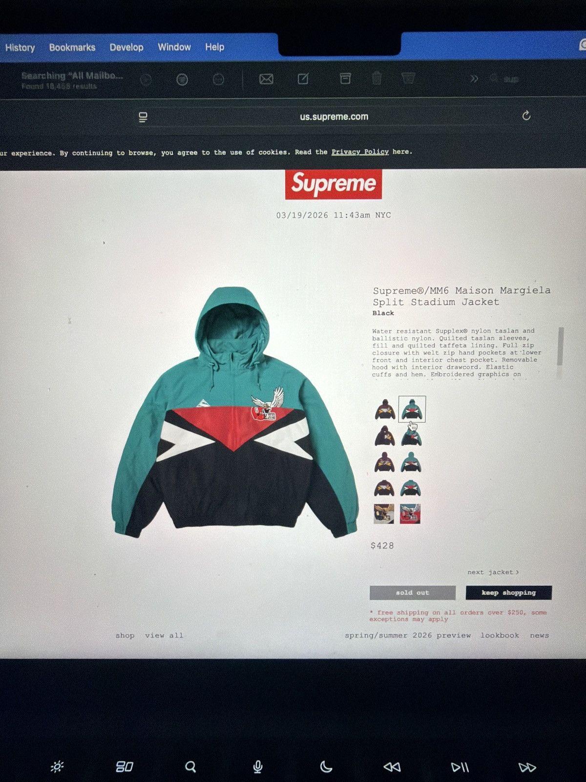 Maison Margiela × Supreme Supreme®/MM6 Maison Margiela Split Stadium Jacket Size US M / EU 48-50 / 2 - 1 Thumbnail