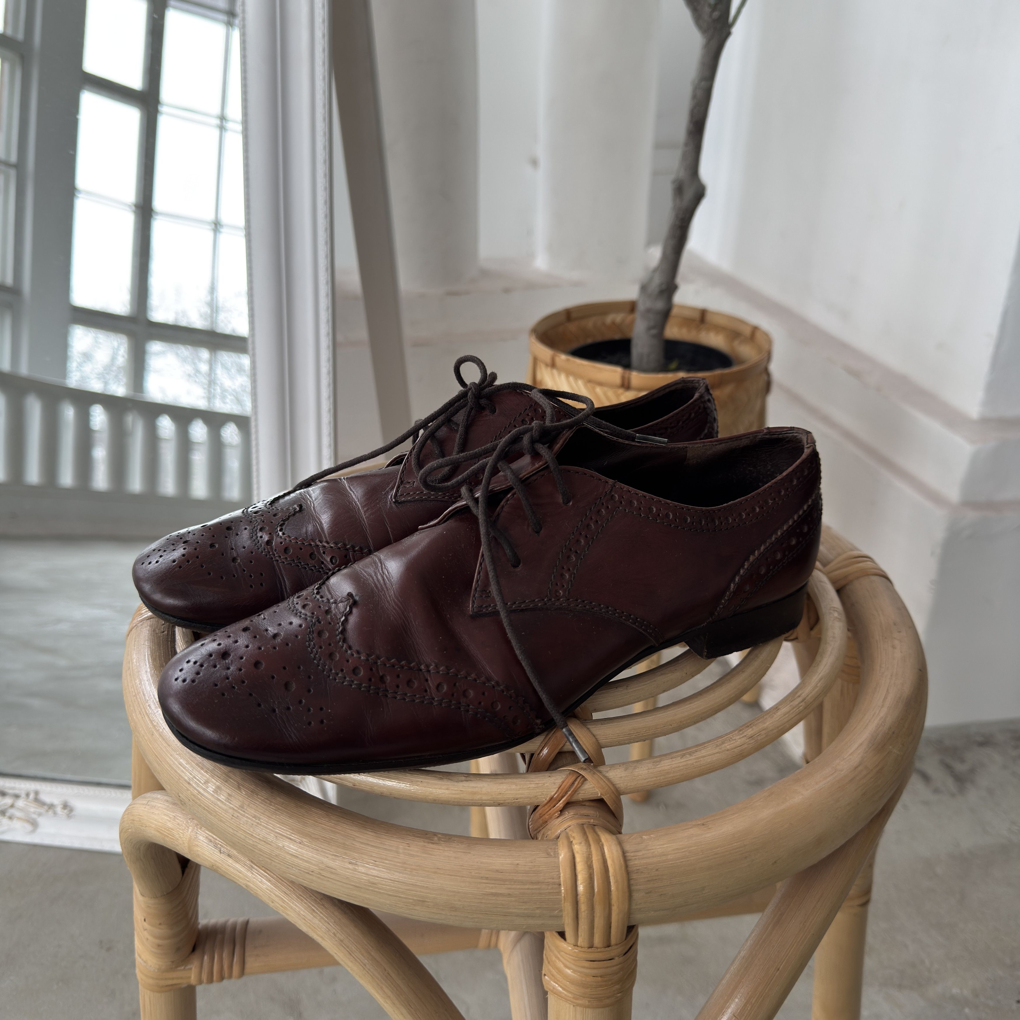 Miu Miu Vintage 90s Miu Miu Cowboys Brown Leather Shoes Size US 9 / IT 39 - 3 Thumbnail