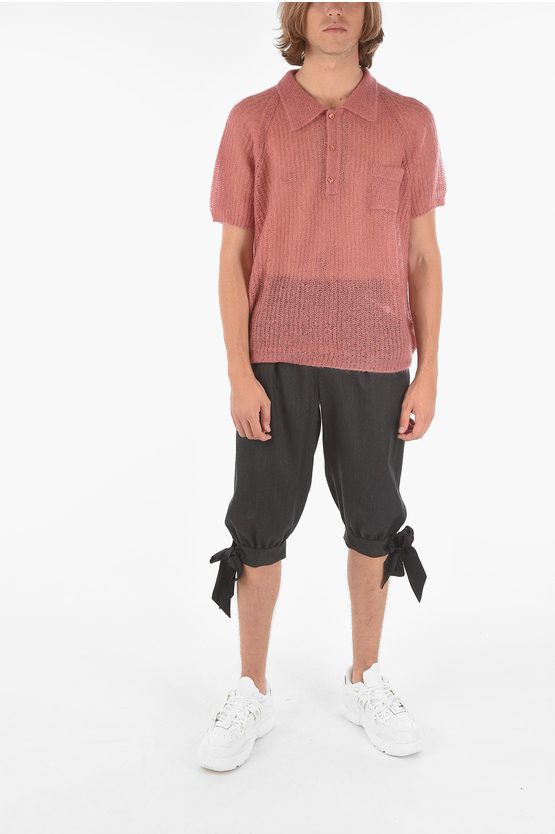 Maison Margiela o1y1124 Double Pleat Cropped Pant With Bow Hem In Grey Size US 32 / EU 48 - 4 Thumbnail