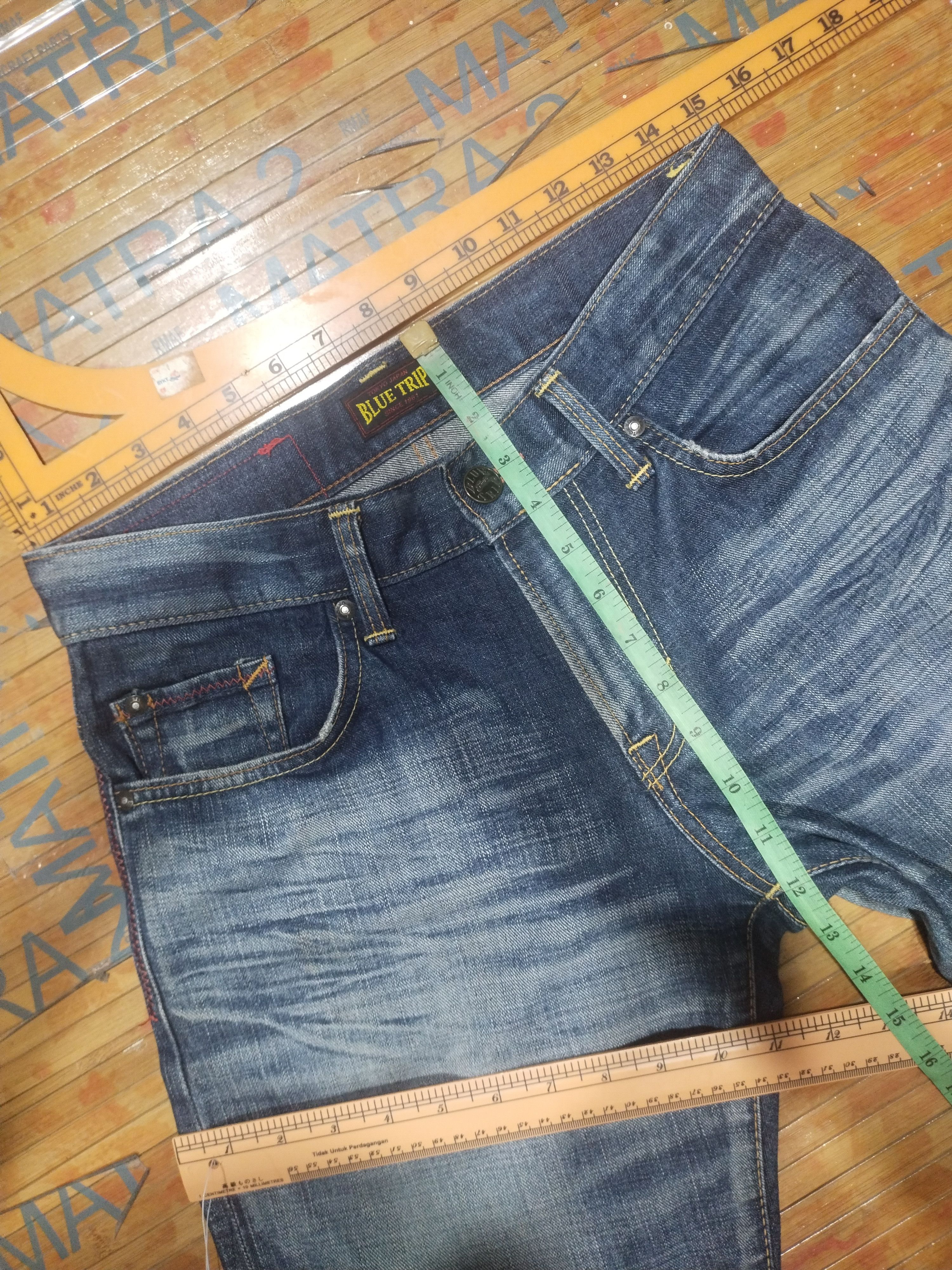 Edwin × Japanese Brand × Vintage Vintage Edwin Blue Trip Sz 29" Size US 29 - 7 Thumbnail