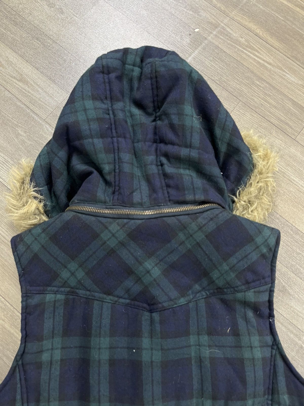 Japanese Brand 2000s Hysteric Glamour Goa Style Plaid Down Jacket Fur Vest Size US M / EU 48-50 / 2 - 10 Thumbnail
