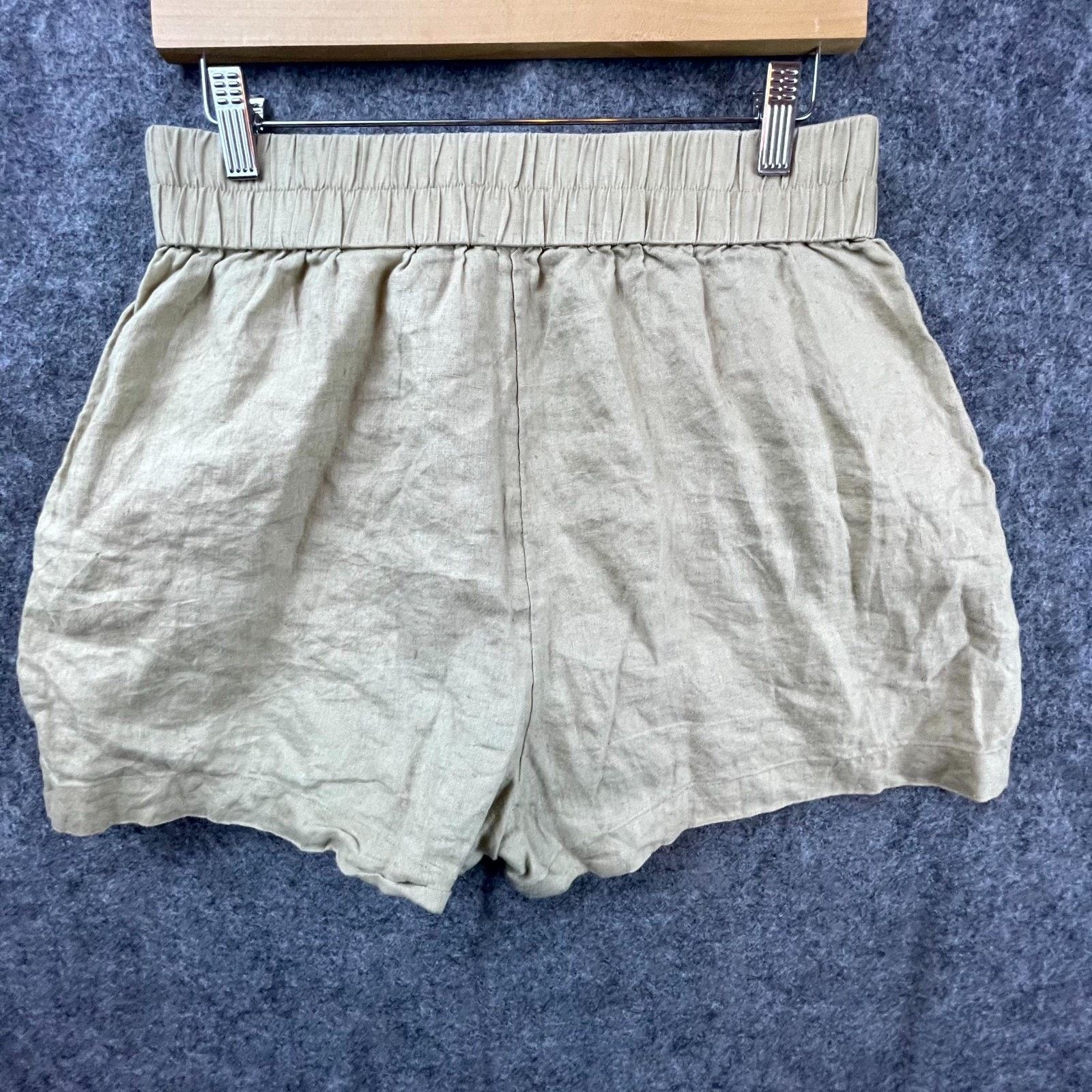 & Other Stories & Other Stories Shorts Womens 8 Beige Linen Elastic Waist Size 30" / US 8 / IT 44 - 2 Thumbnail
