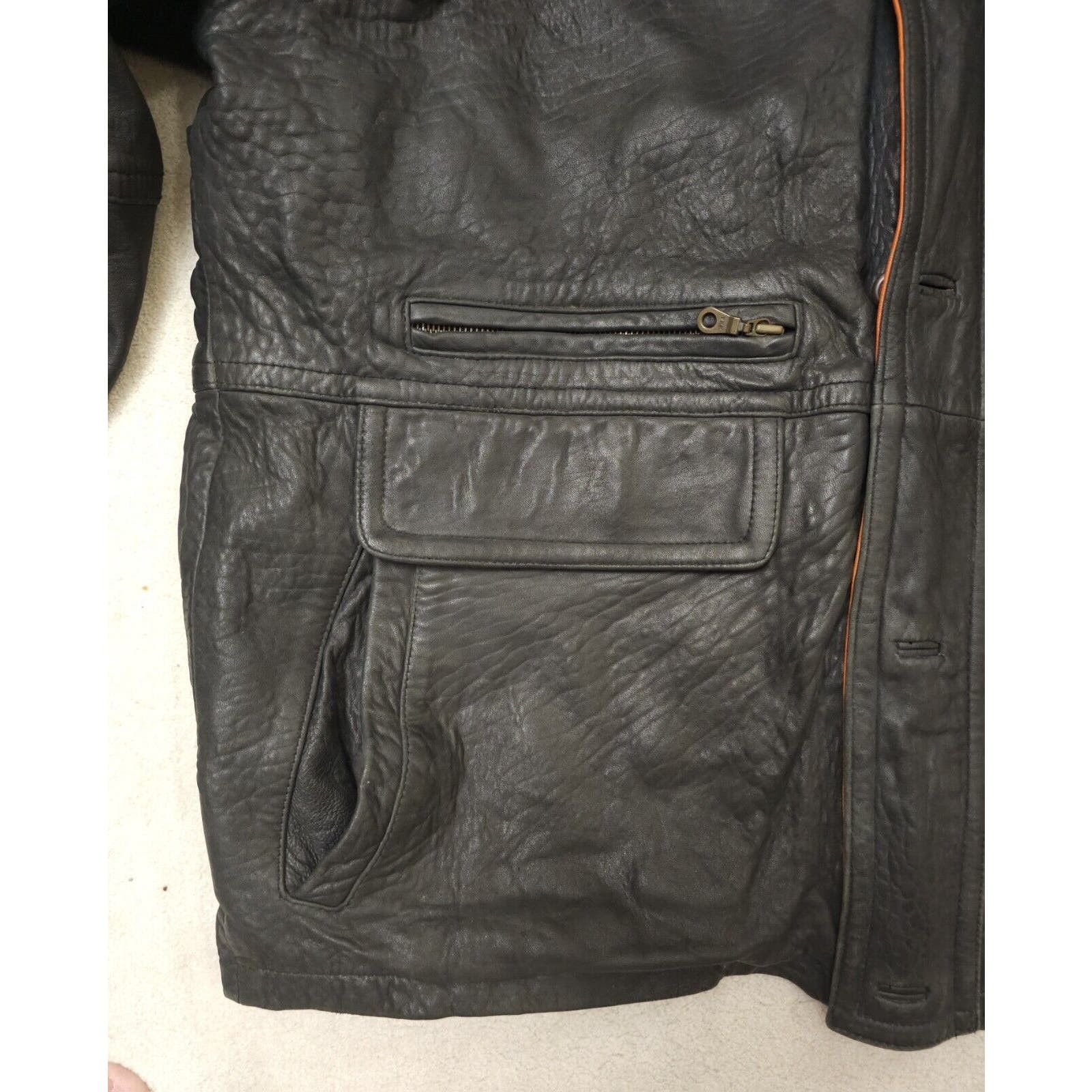 Vintage Georgetown Soft Leather Design Bomber Jacket Aviator