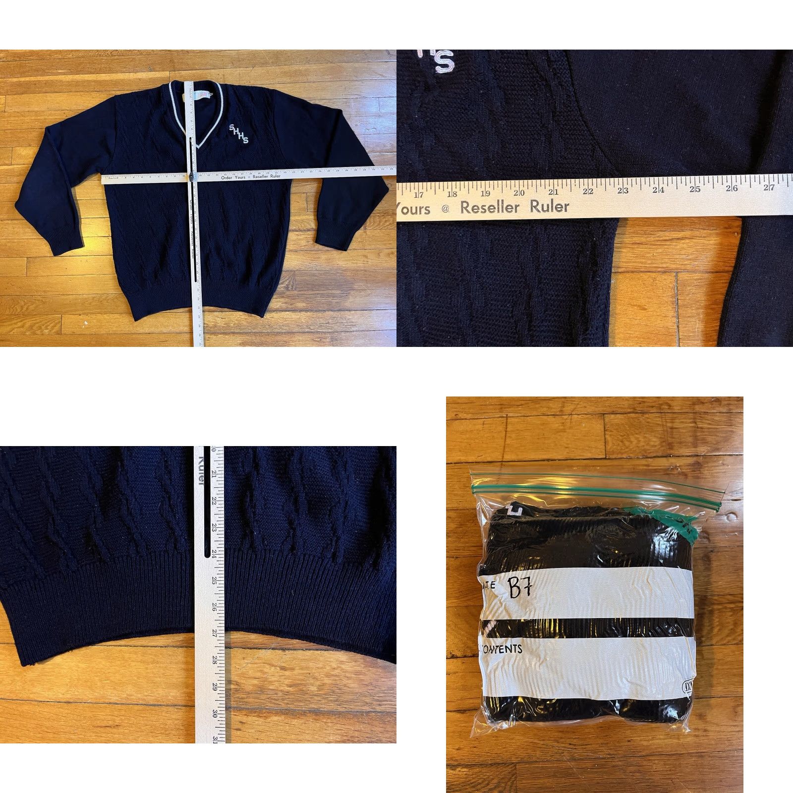 Vintage VINTAGE Scholastic Arista Varsity Sweater Men’s Large L Blue Cable-Knit Embroidered Pullover Size US L / EU 52-54 / 3 - 8 Thumbnail