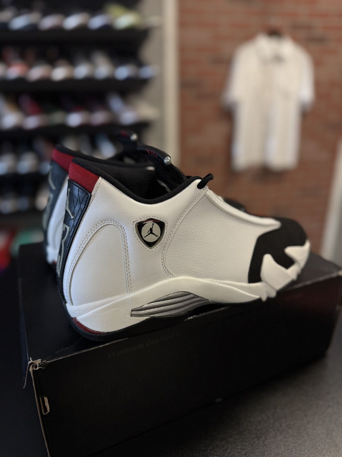 Jordan Brand × Nike Jordan 14 Black Toe 2014 (487471-102) Size 10.5 Size US 10.5 / EU 43-44 - 2 Thumbnail