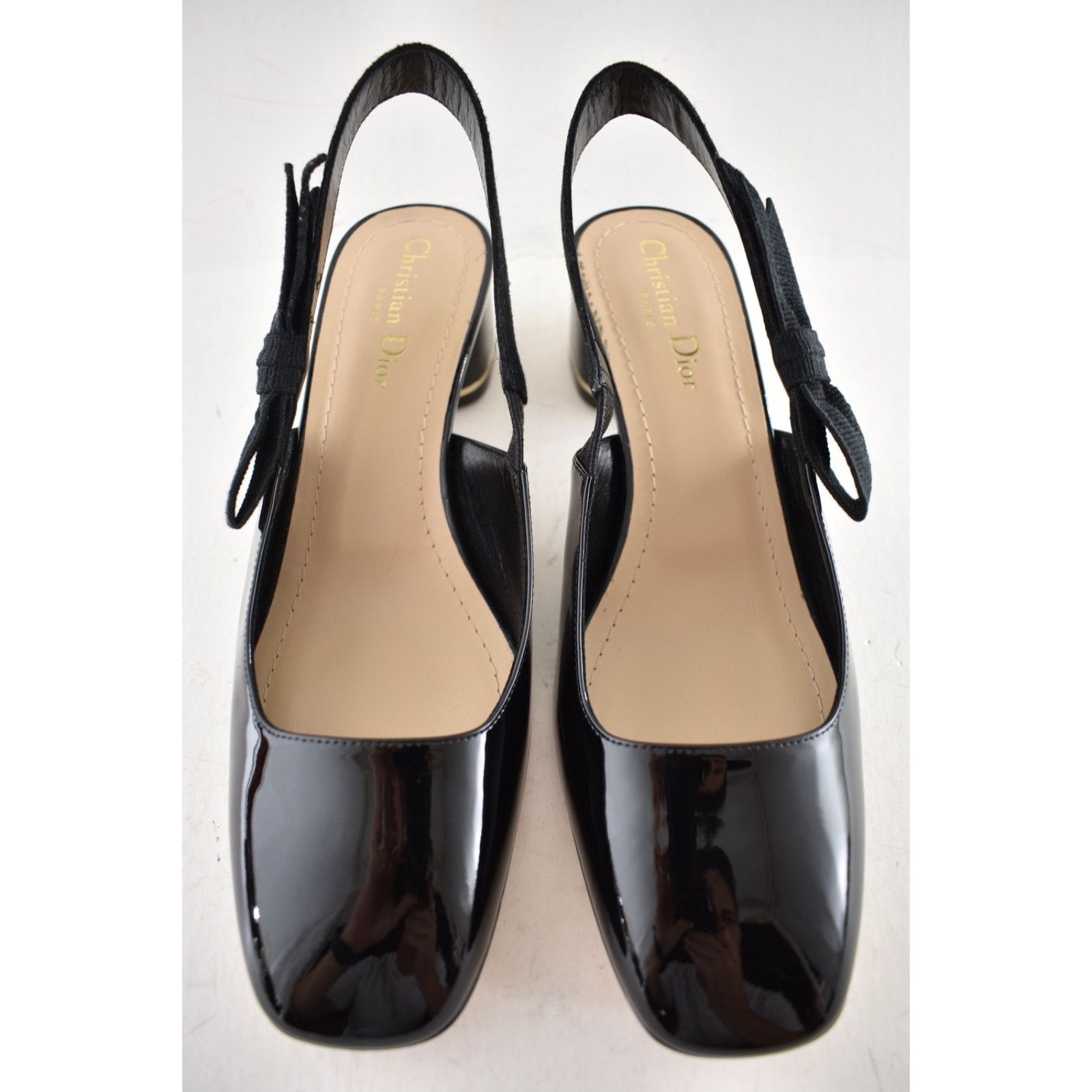 Dior Dior Miss Dior Paris Black Patent Bow Slingback Strap Size US 8.5 / IT 38.5 - 9 Thumbnail