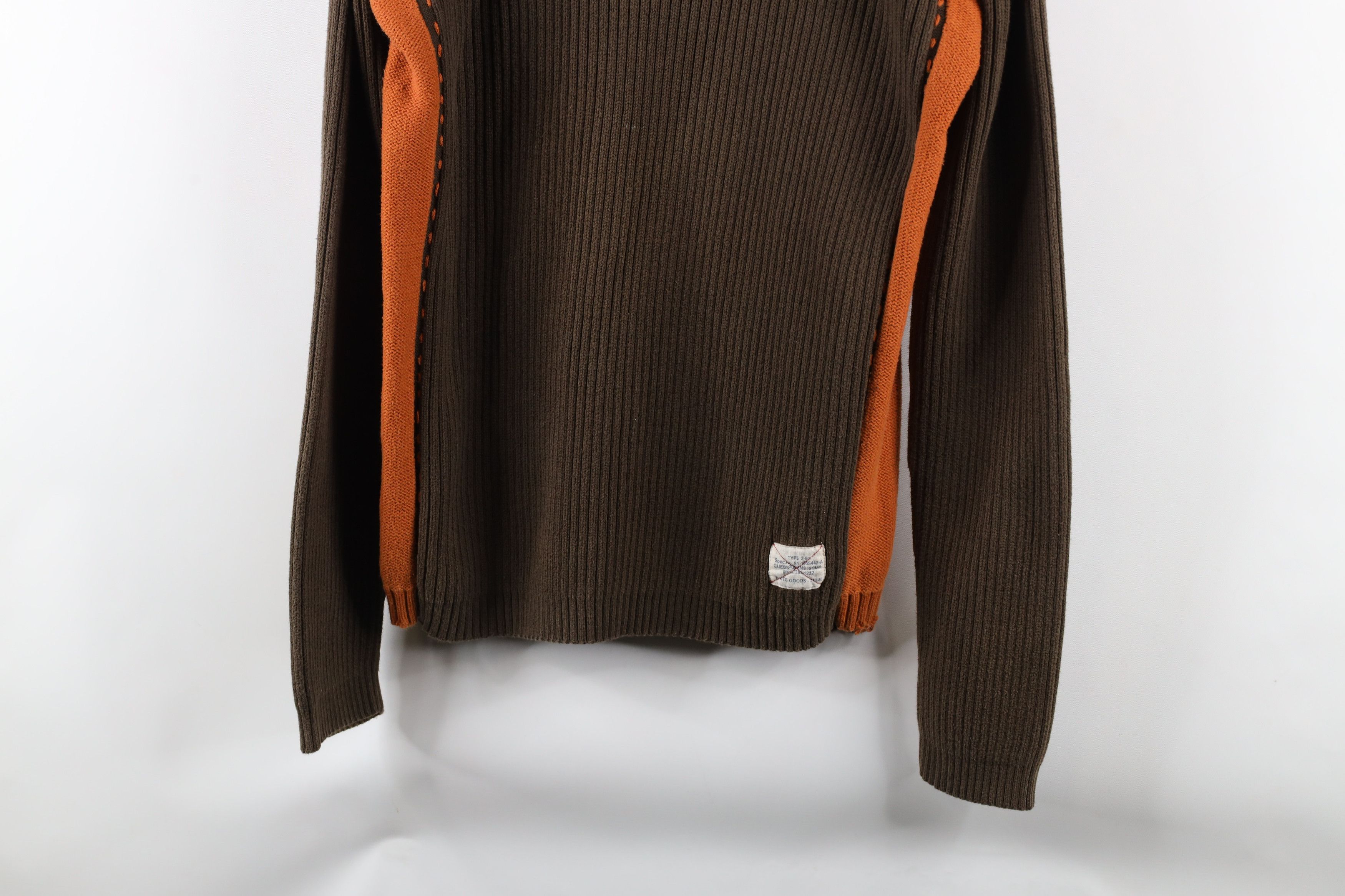 Guess × Vintage Vintage 90s Guess Ribbed Knit Half Zip Pullover Sweater Size US M / EU 48-50 / 2 - 3 Thumbnail