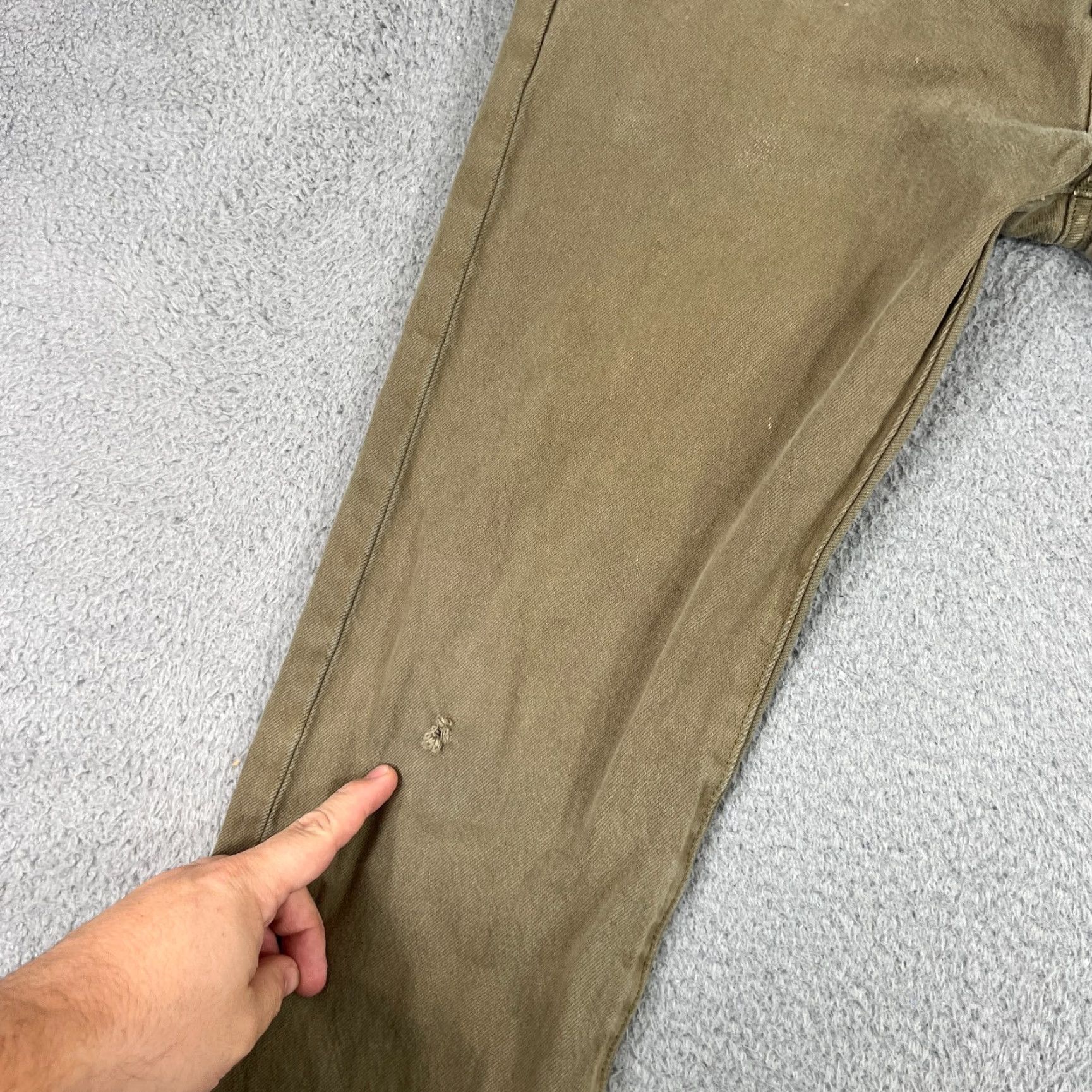 Levi's Levi's 501 Jeans Men 33x32 Green Denim Button Fly Straight Classic Fit USA Size US 33 - 2 Thumbnail