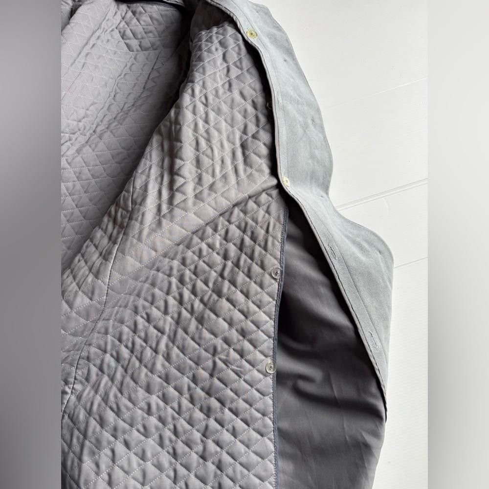 Designer Vintage Authentic Ultra Suede Gray Trench Coat Size XXL / US 16-18 / IT 52-54 - 7 Thumbnail