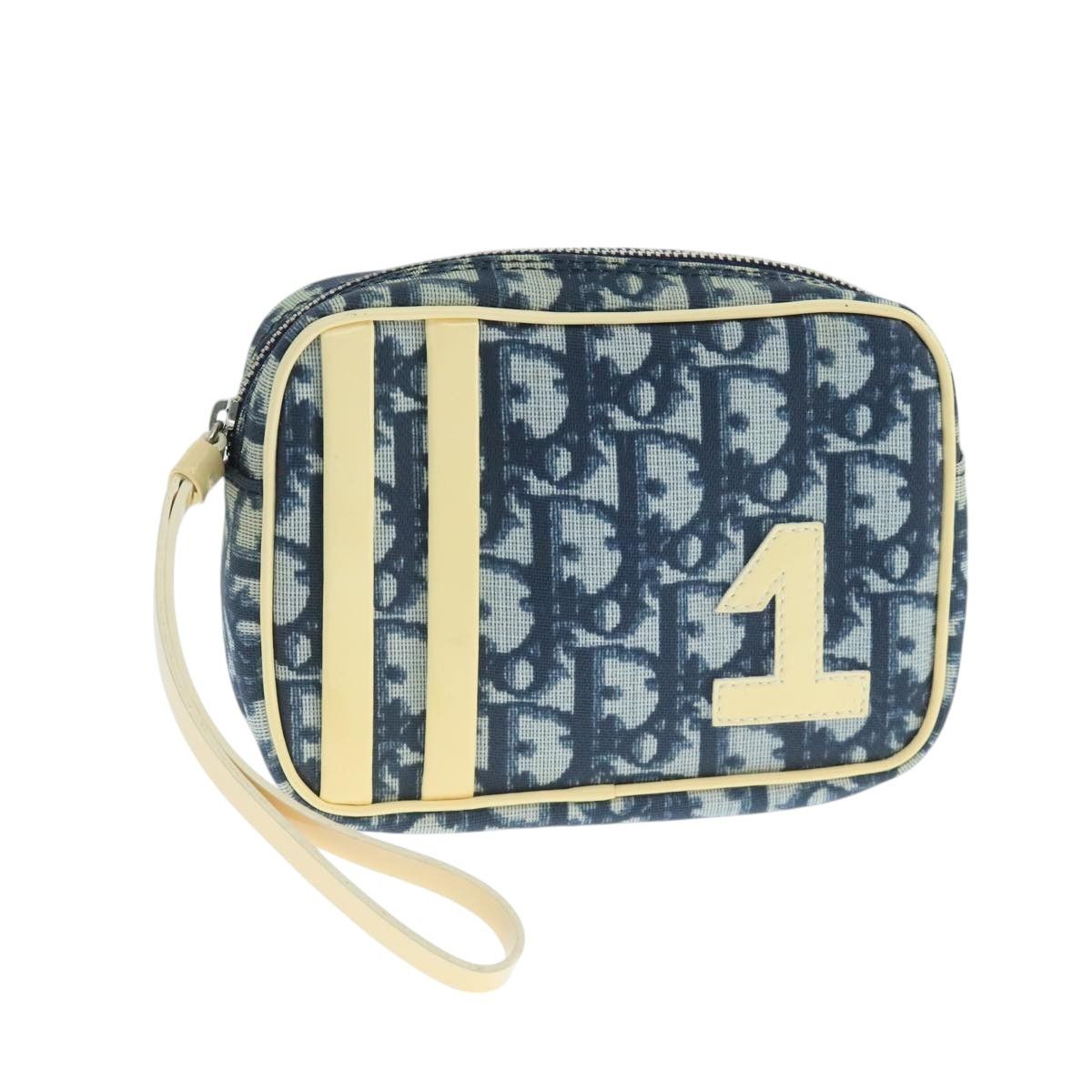 Dior Trotter Navy Canvas Clutch Bag (Pre-Owned) Size ONE SIZE - 1 Thumbnail