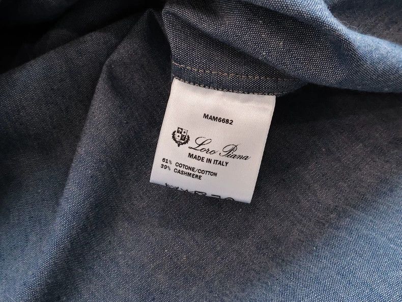 Loro Piana LORO PIANA Men's shirt cashmere cotton blend Size US M / EU 48-50 / 2 - 5 Thumbnail