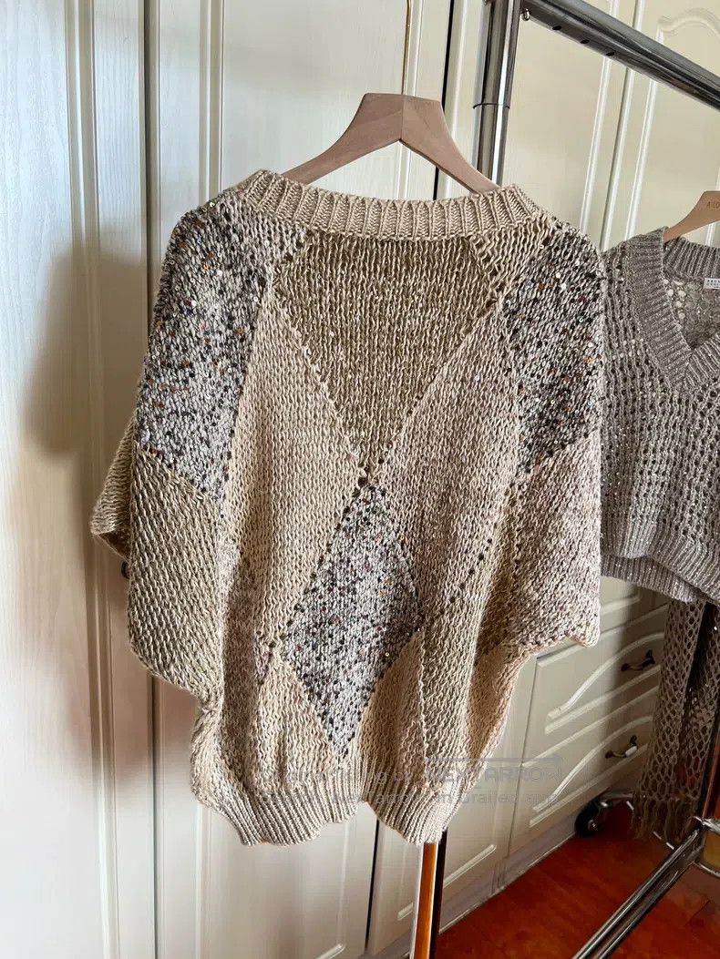 Brunello Cucinelli Brunello Cucinelli Sequin Linen Top Size M / US 6-8 / IT 42-44 - 3 Thumbnail