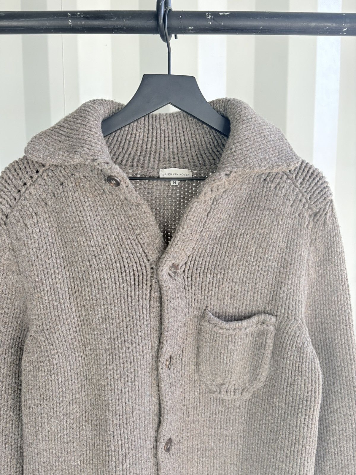 Dries Van Noten 90’s Dries Van Noten Chunky Knit Button Shirt Cardigan Size US M / EU 48-50 / 2 - 2 Thumbnail