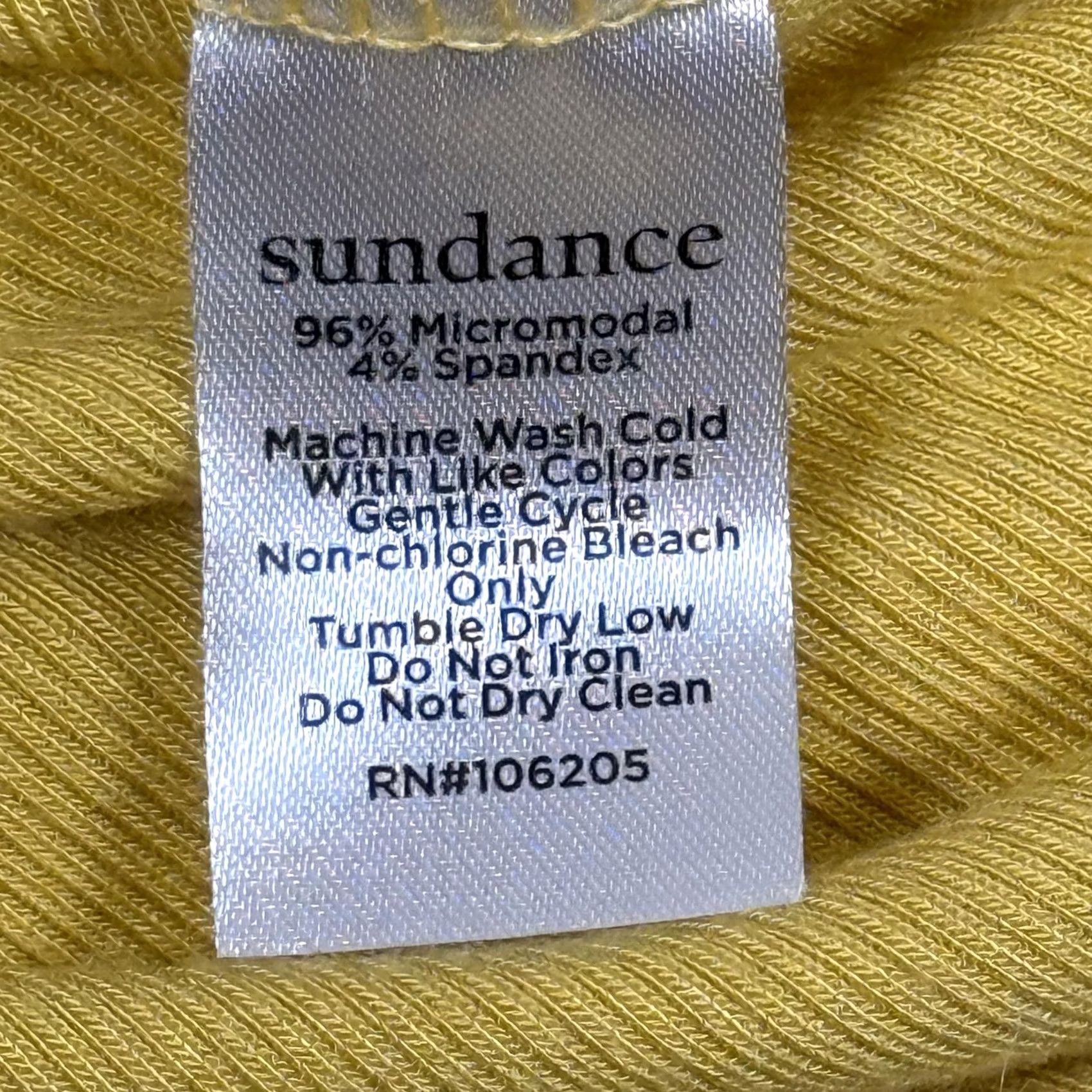 Vintage VINTAGE Sundance Shirt L Womens Large Butter Yellow Ribbed Henley LS Modal Stretch Earthy Top Size L / US 10 / IT 46 - 3 Thumbnail