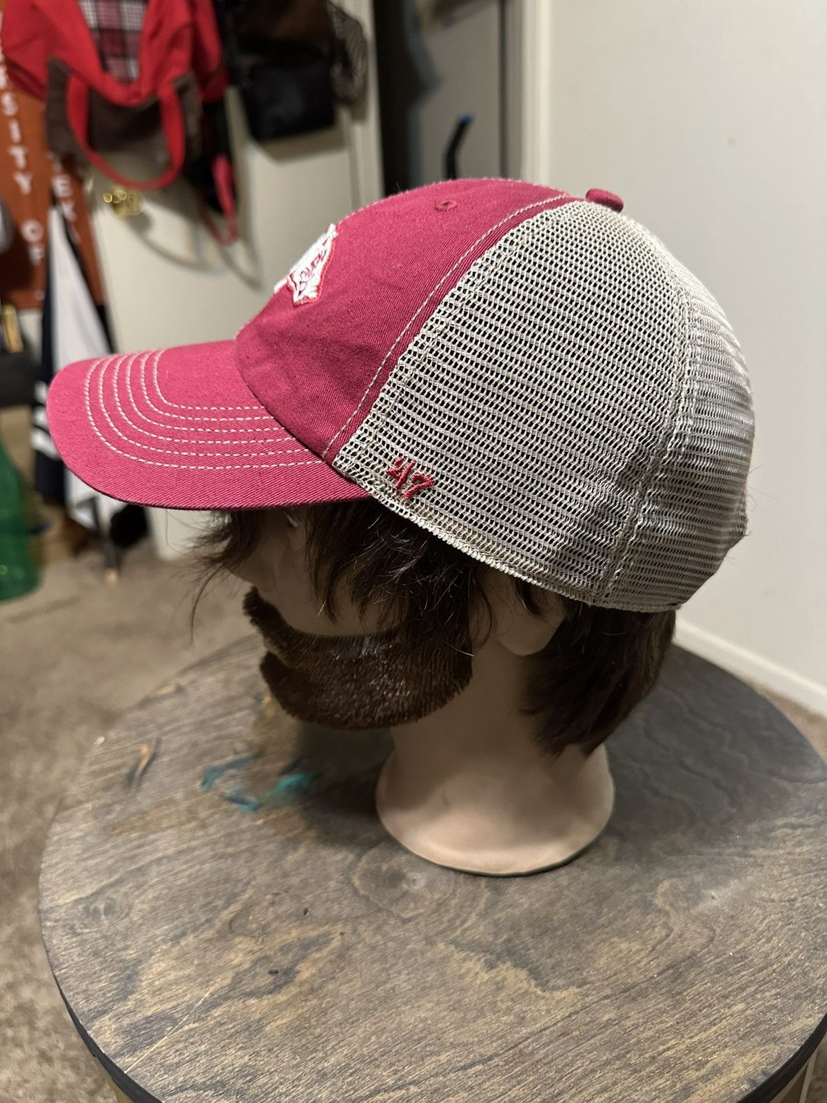NCAA Vintage NCAA Arkansas University “triple maroon” hat 90s Size ONE SIZE - 5 Thumbnail