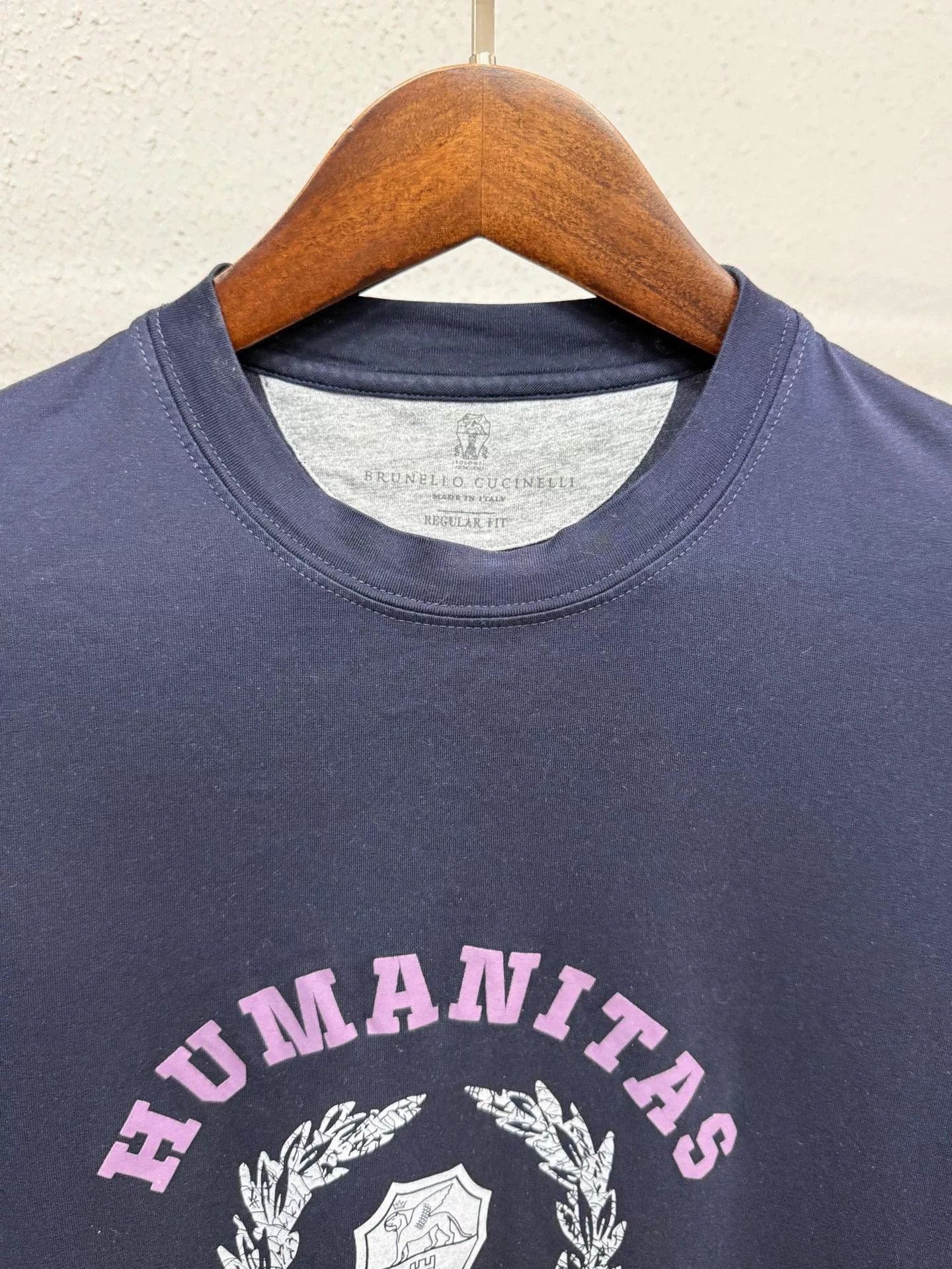 Brunello Cucinelli Brunello Cucinelli Navy Wheat Print Short Sleeve Size ONE SIZE - 3 Thumbnail