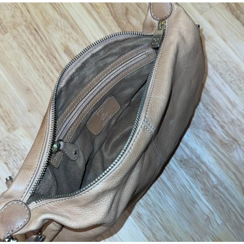 Bcbgmaxazria Liz Claiborne Leather Vintage tan Shoulder Bag Size ONE SIZE - 4 Thumbnail