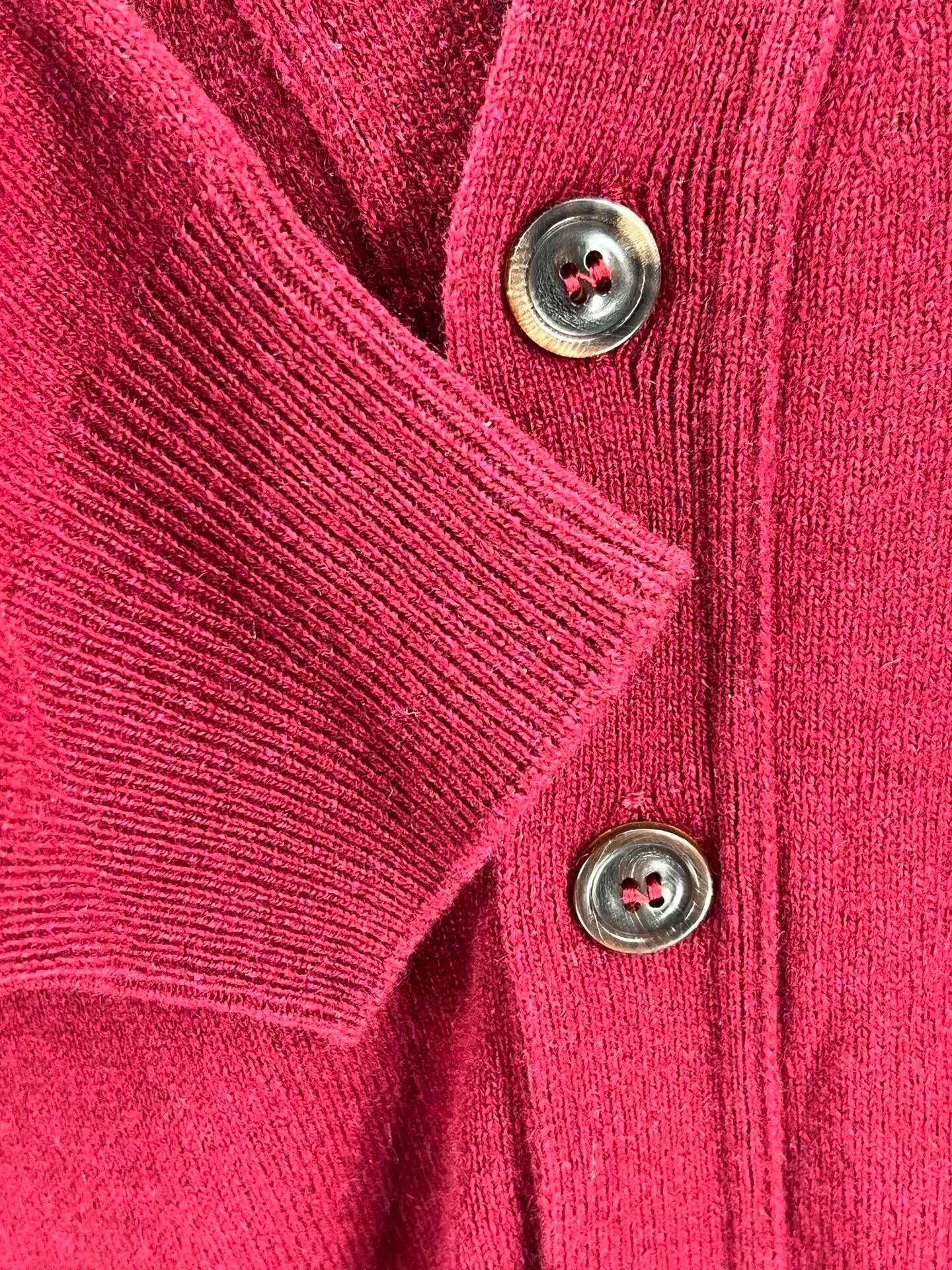 Maison Margiela Maison Margiela Men's Cardigan in Burgundy Size US M / EU 48-50 / 2 - 4 Thumbnail
