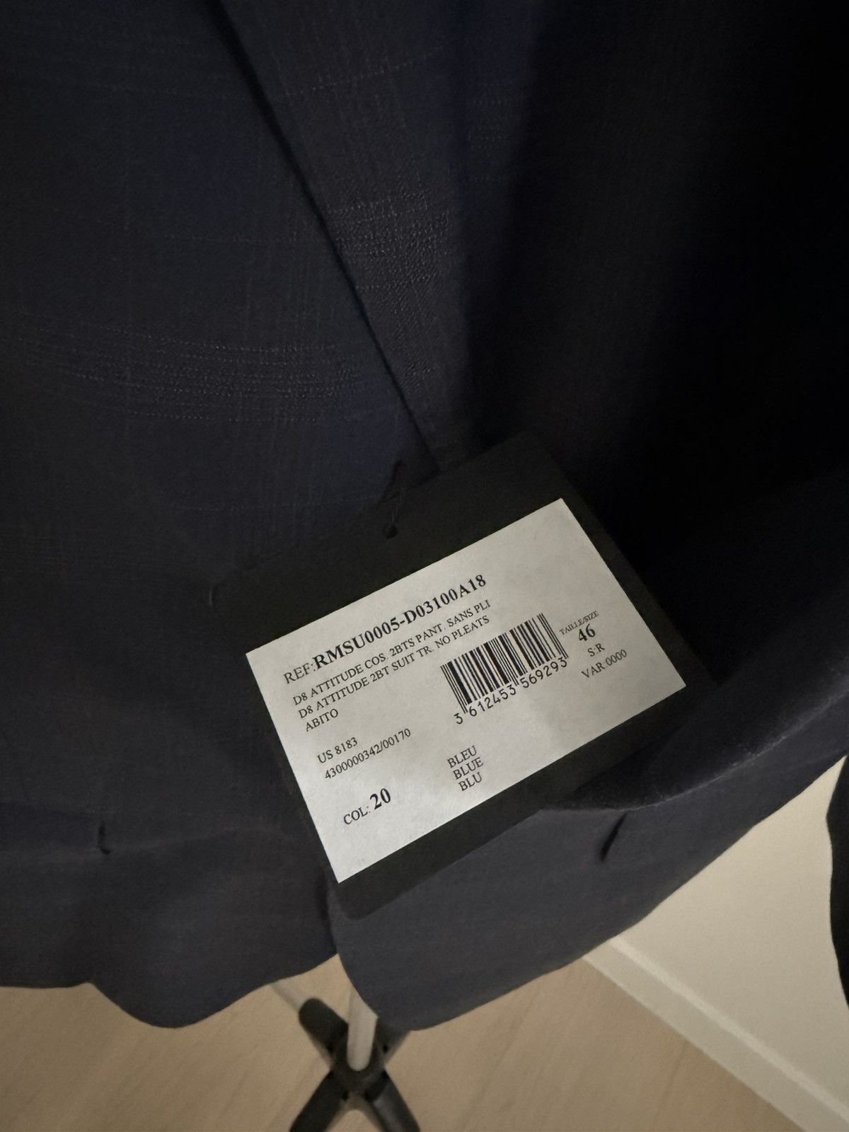 Lanvin Lanvin Men’s Size 36R / 46 IT Navy Subtle Plaid 2-Piece Suit Size 36R - 2 Thumbnail
