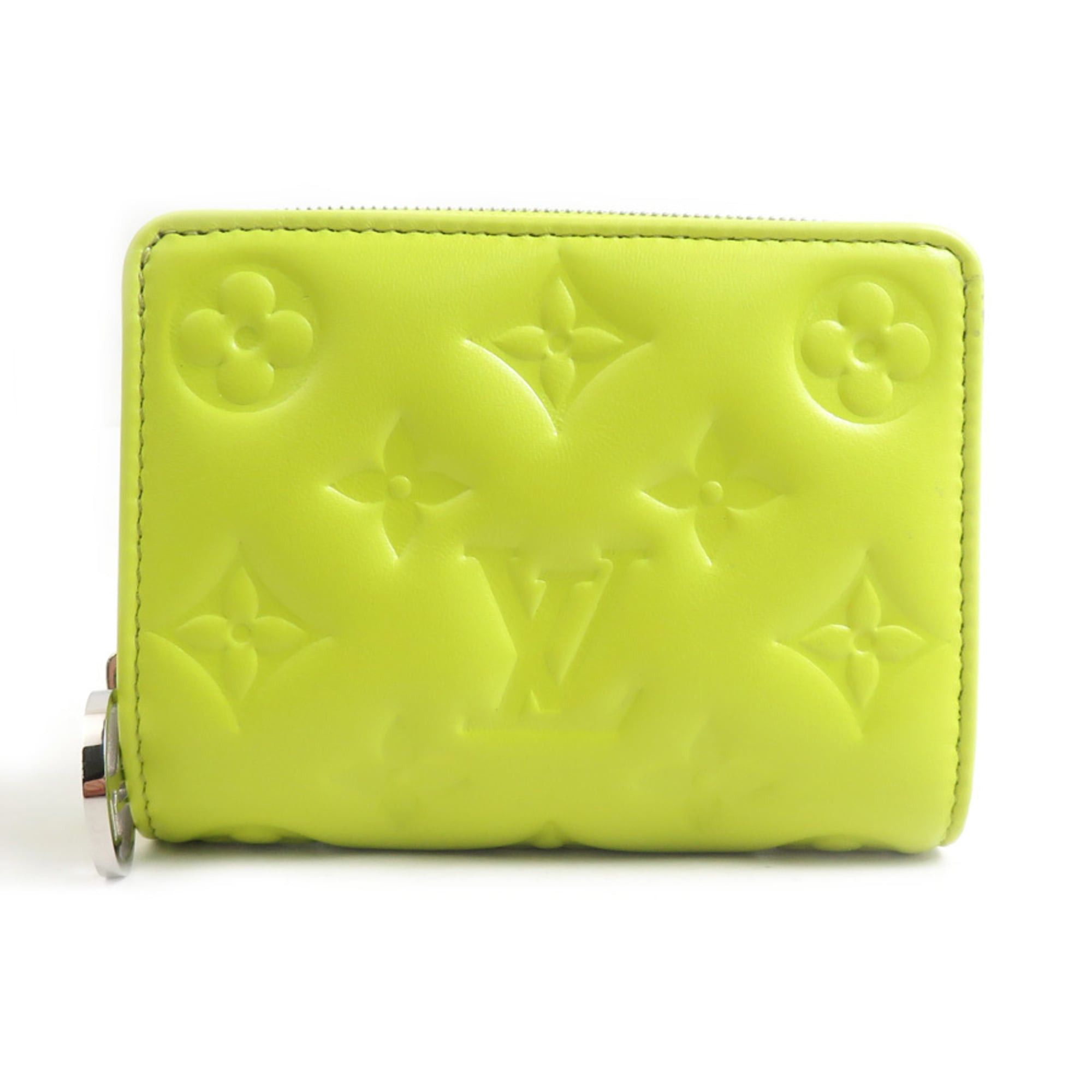 Louis Vuitton Louis Vuitton Bi-fold wallet Portefeuille Lou Leather Yellow Green Silver Women's M82331 Free Shipping e61682a Size ONE SIZE - 1 Thumbnail