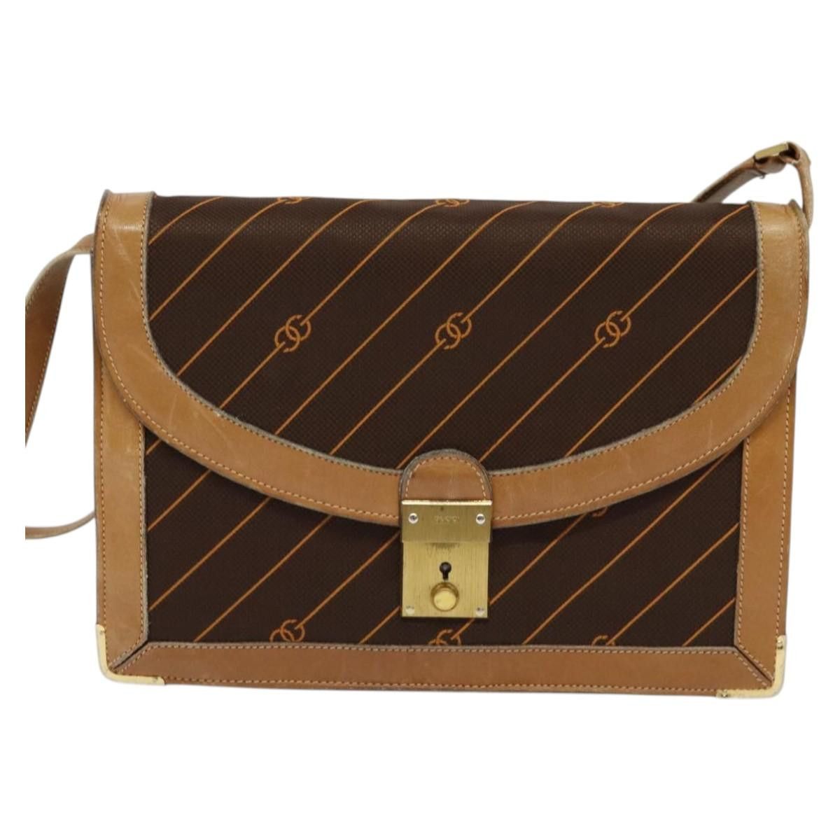 Gucci GUCCI Shoulder Bag Canvas Leather Brown Gold Size ONE SIZE - 2 Thumbnail