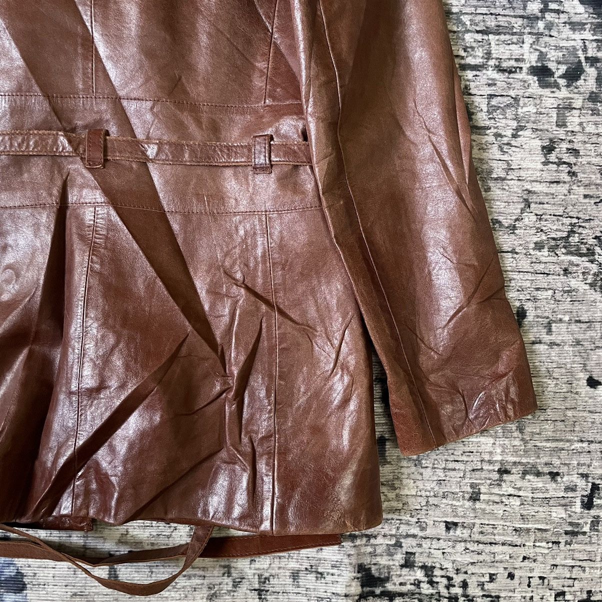Hysteric Glamour Vintage 1980s Guess Archive Brown Leather Belted Jacket XS Size US XS / EU 42 / 0 - 22 Thumbnail