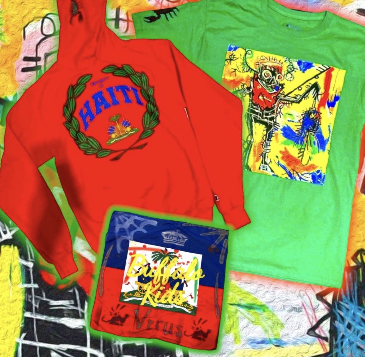 Rap Tees 🆕 Mach-Hommy Pray for Haiti 🇭🇹 ⚖️🦂 Size US M / EU 48-50 / 2 - 1 Thumbnail