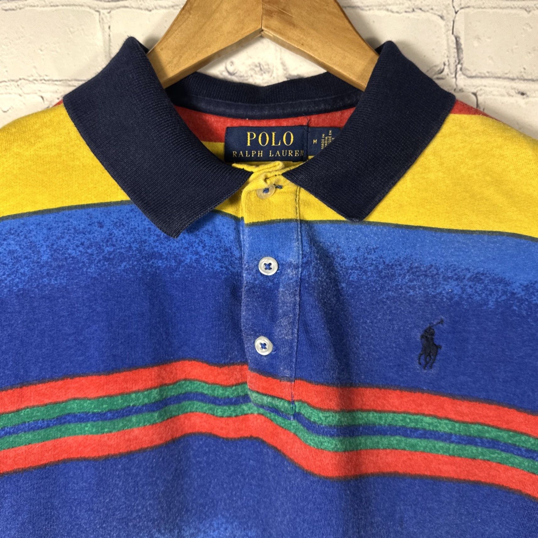 Polo Ralph Lauren Polo Ralph Lauren Polo Shirt Mens M Multicolor Stripe Terry Cloth Lightweight Breathable Casual Beach Golf Logo Short Sleeve Cotton Regular Size US M / EU 48-50 / 2 - 2 Thumbnail