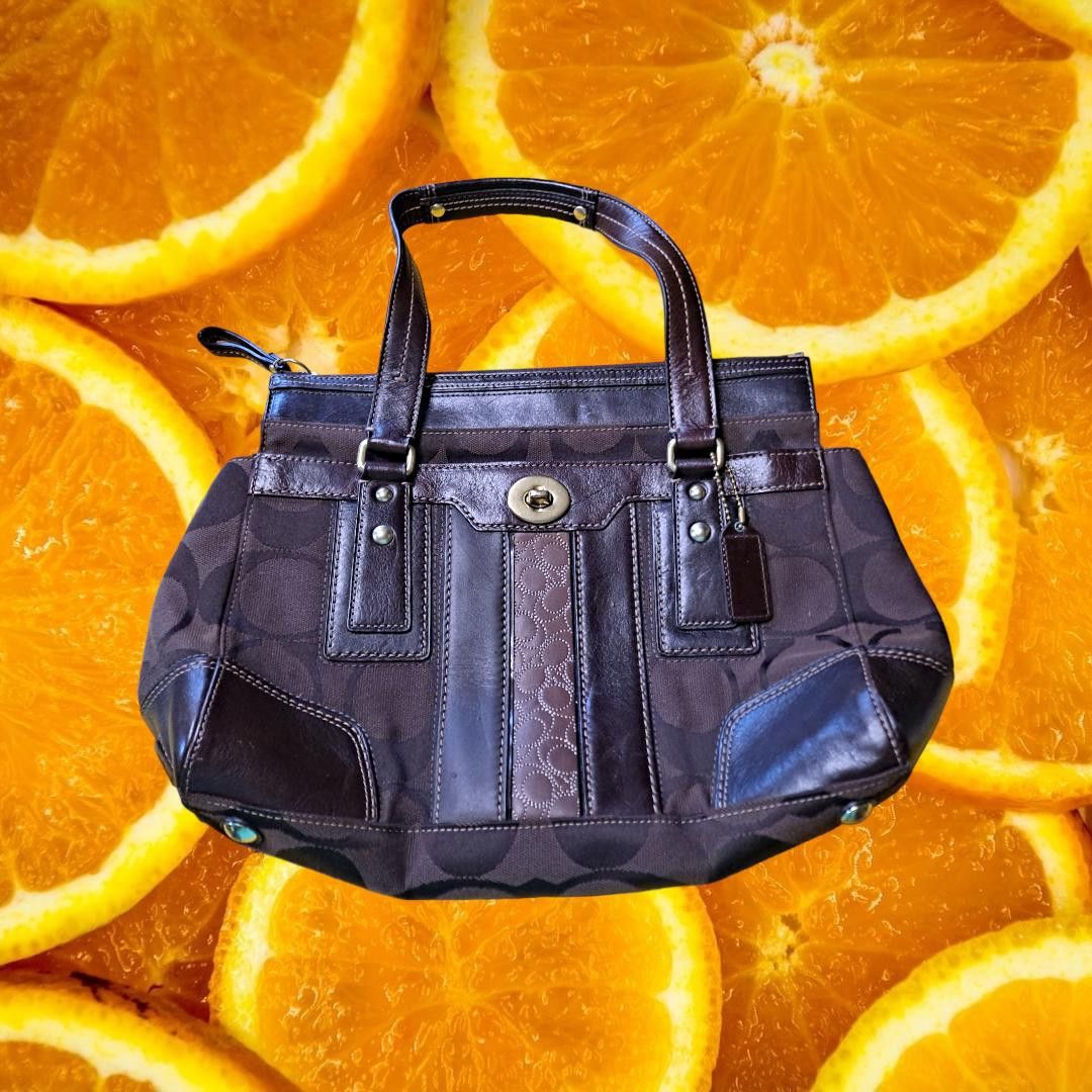 Coach Coach Hampton Handbag Signature #D0773-11071 Dark Chocolate Size ONE SIZE - 1 Thumbnail