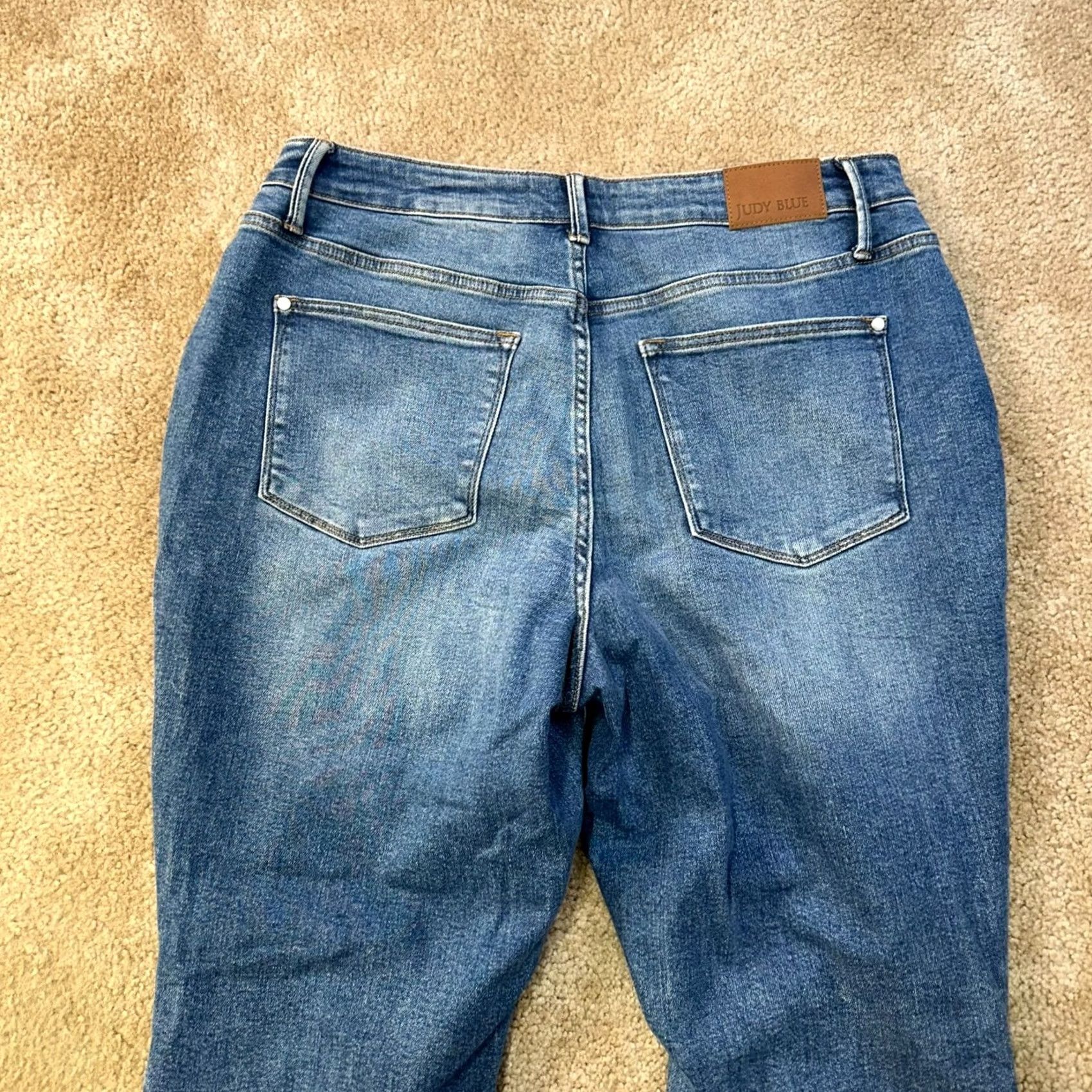 Vintage Judy Blue Jeans Women's 18w Blue Stretch High Rise Denim Flare Size 40" / US 18 - 7 Thumbnail