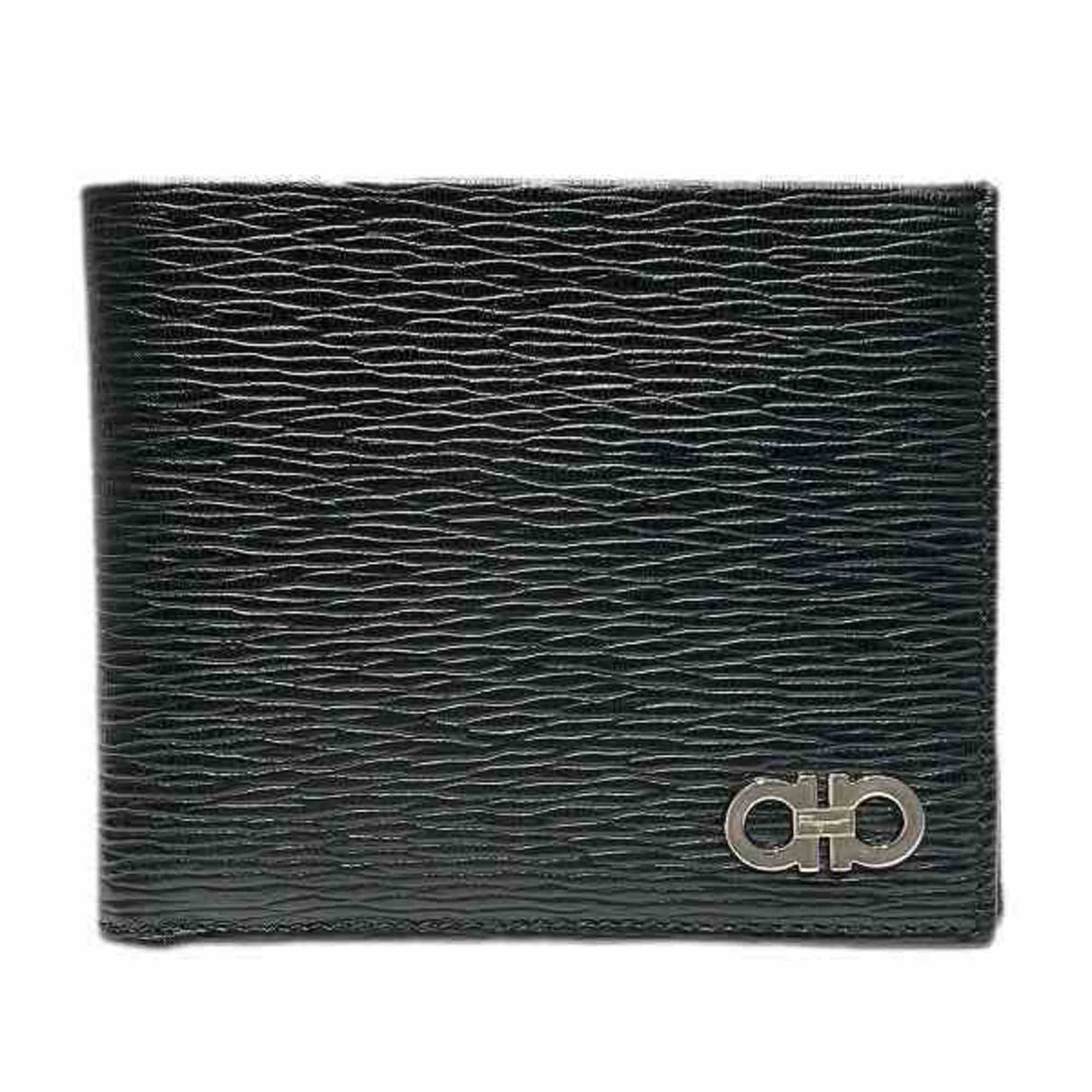 image of Salvatore Ferragamo Ferragamo Gancini Wallet Bifold Men's Women's in Black