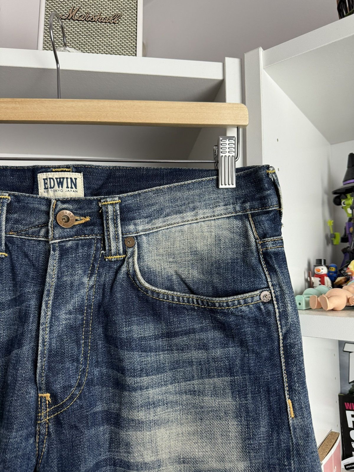 Edwin × Japanese Brand Vintage Edwin washed distressed denim selvedge pants 30x32 Size US 30 / EU 46 - 5 Thumbnail