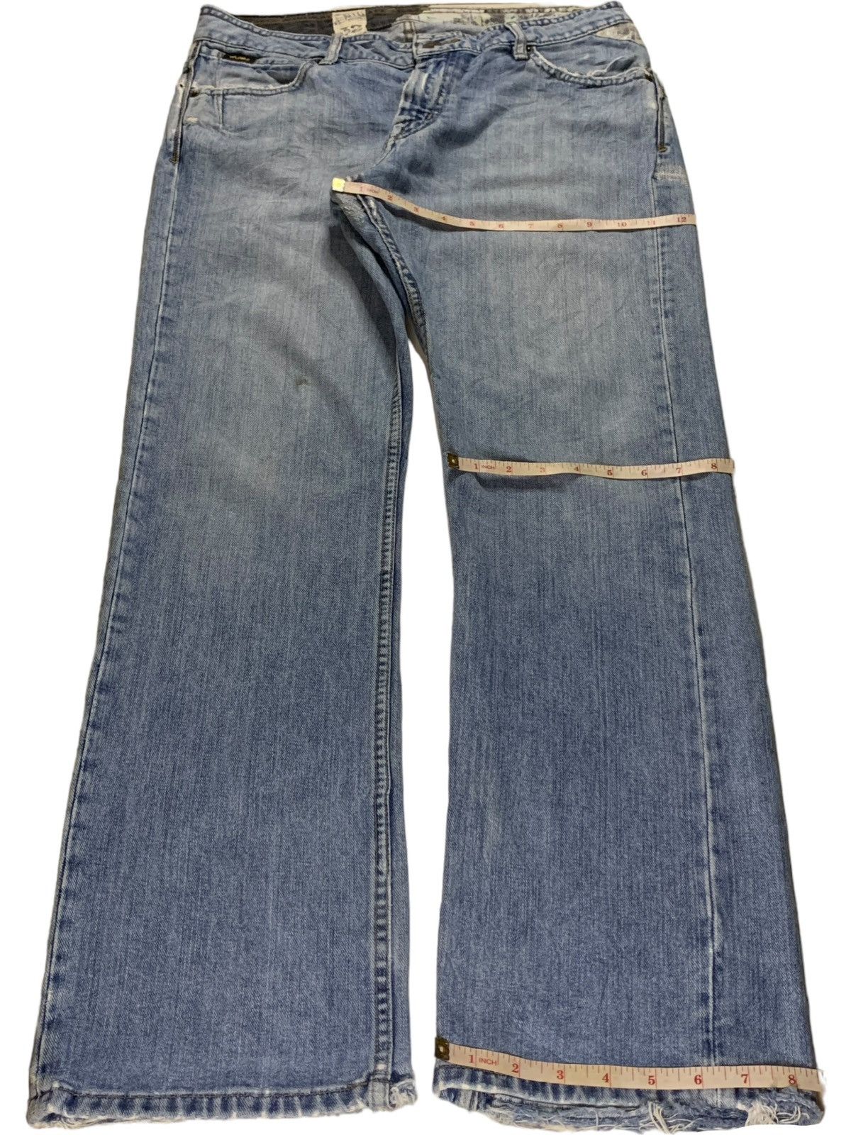 Volcom Vintage Volcom Skate Blue Wash Curve Leg Distress Baggy Jean Size US 34 / EU 50 - 13 Thumbnail