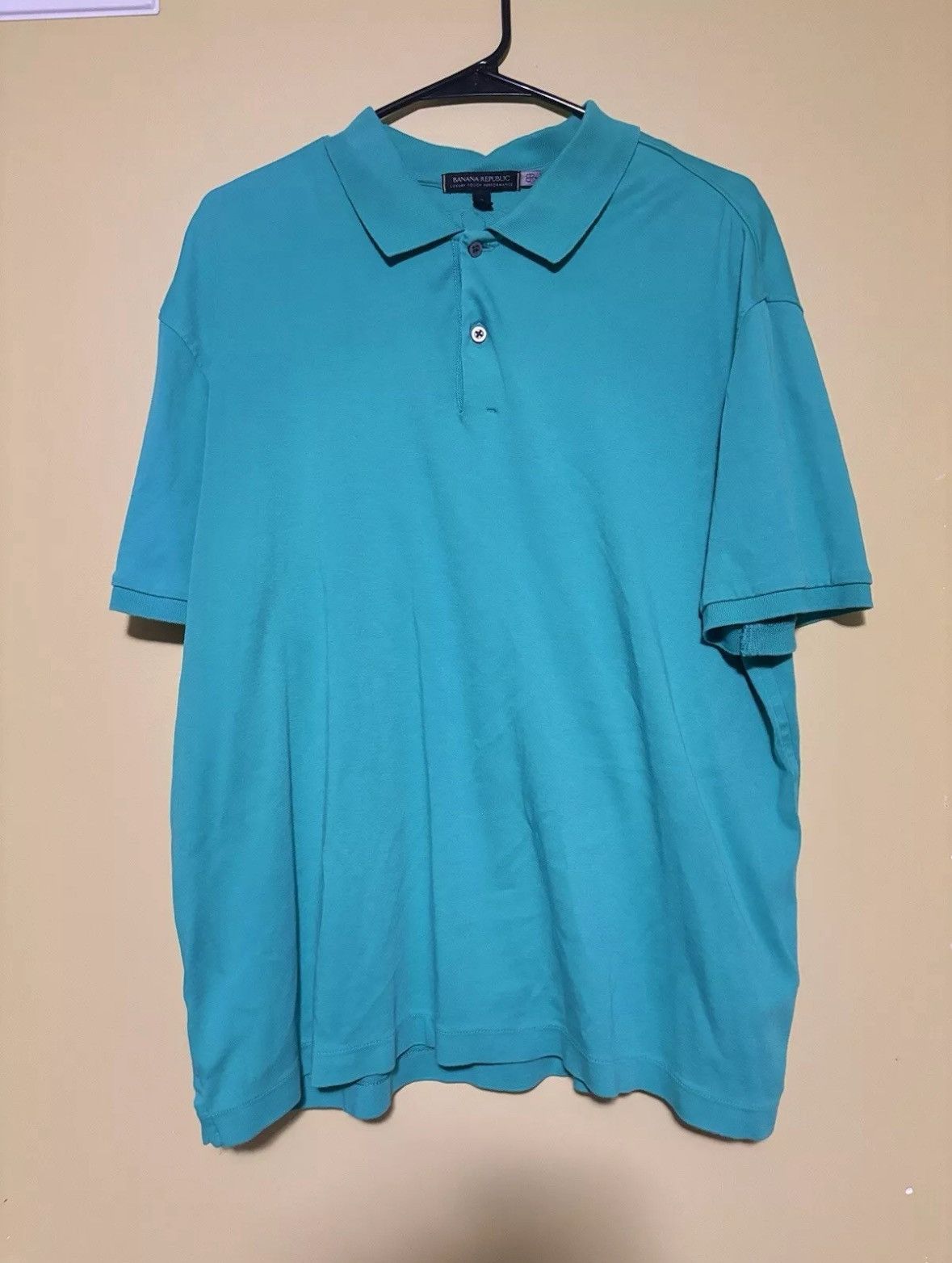 Banana Republic Banana Republic Mens Luxury Touch Cotton Polo Teal XL Size US XL / EU 56 / 4 - 1 Thumbnail