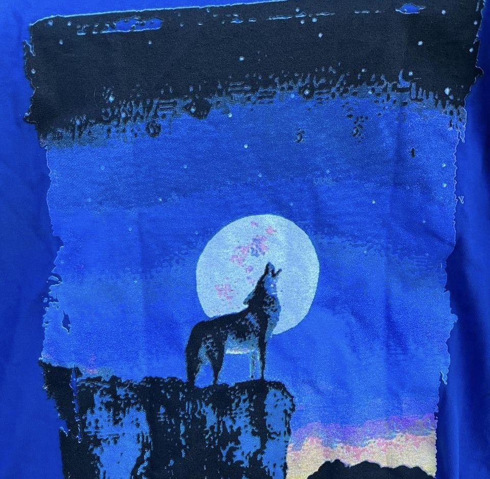 Marlboro Vintage 90s Marlboro Unlimited Wolf Moon Blue Pocket Tee XL Size US XL / EU 56 / 4 - 5 Thumbnail