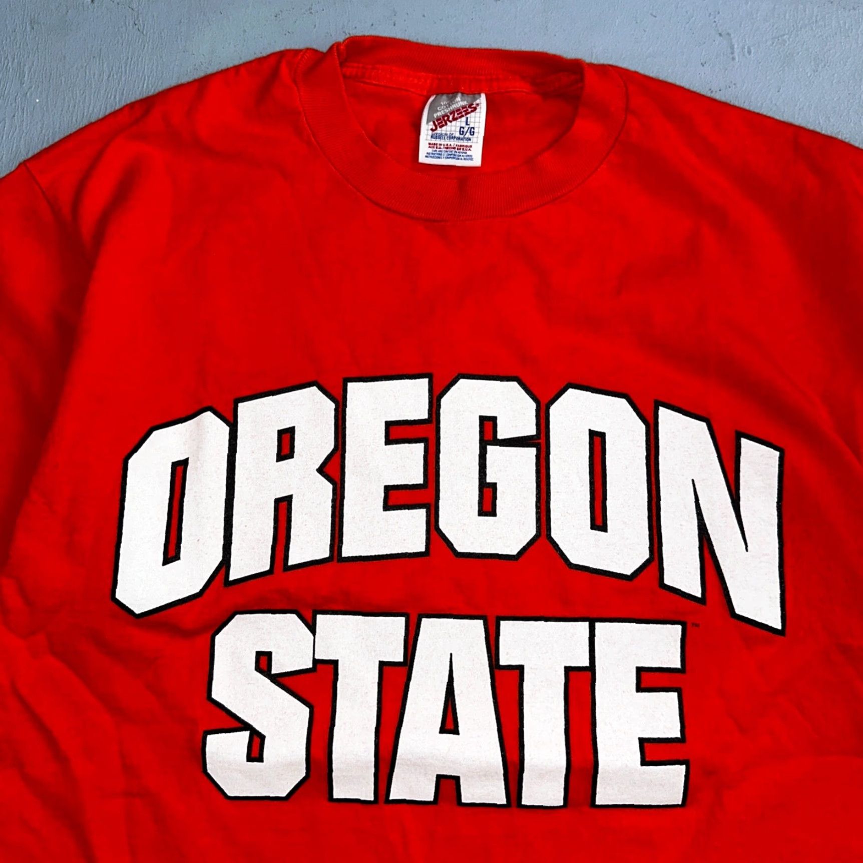Jerzees Oregon State OSU Jerzees T-Shirt College University Beavers White Vintage 90s Shirt Mens L Size US L / EU 52-54 / 3 - 2 Thumbnail