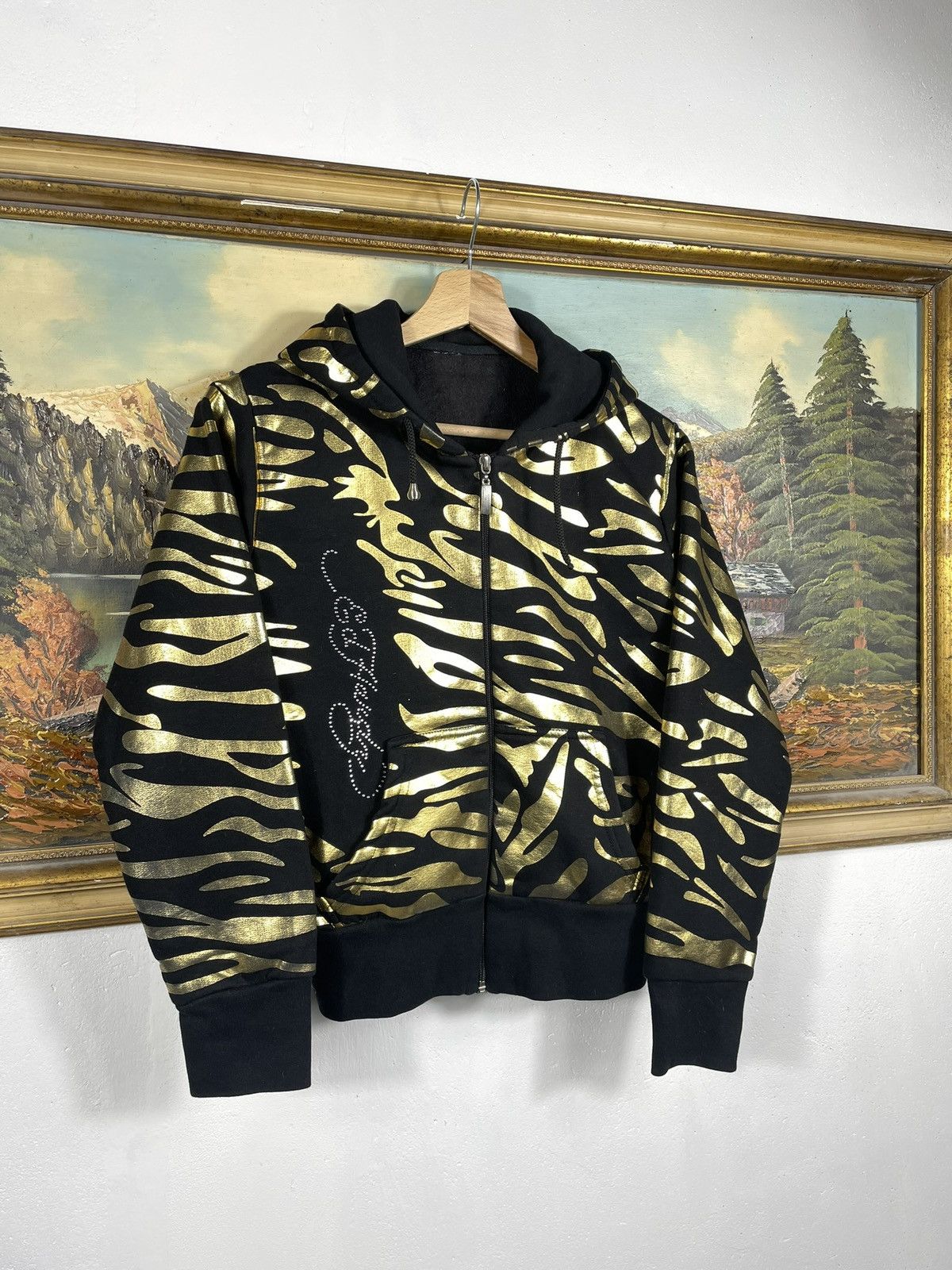 Christian Audigier × Ed Hardy × Vintage Ed Hardy Retro 00s Hoodie With Crystals Affliction Grunge Size US XS / EU 42 / 0 - 4 Thumbnail