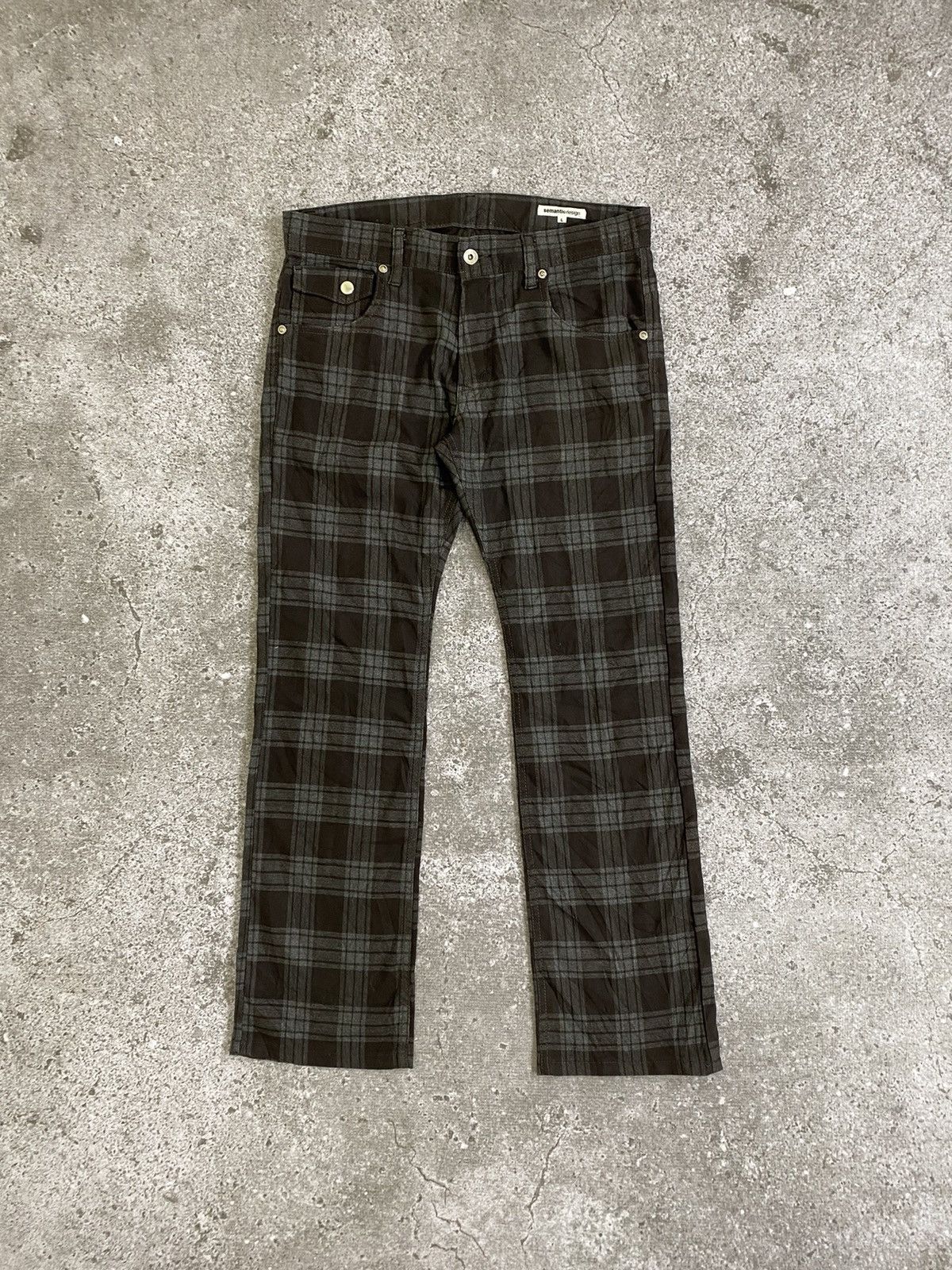 semanticdesign Semantic design tartan buckle back pants Size US 32 / EU 48 - 1 Thumbnail