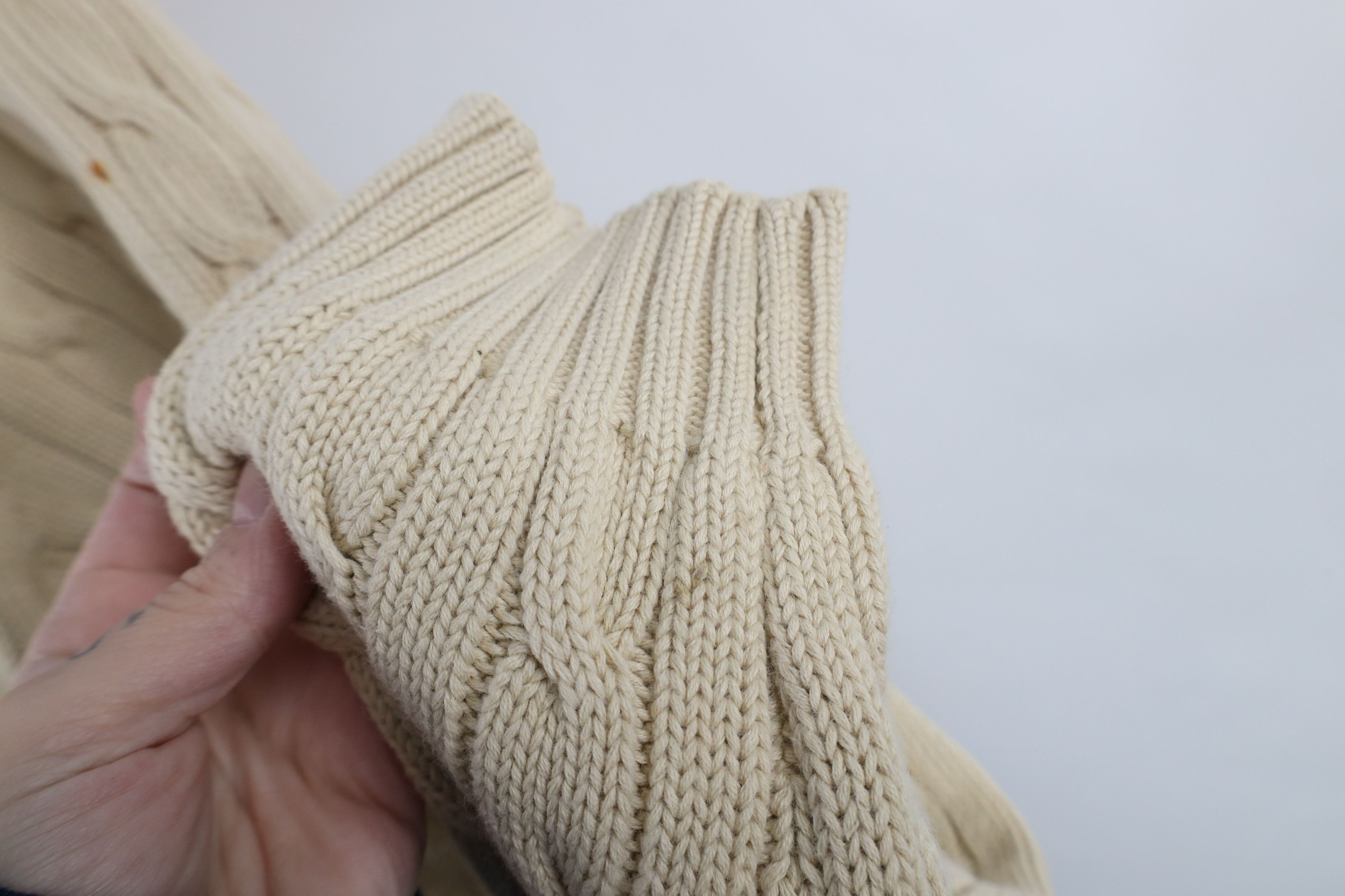 Ralph Lauren × Vintage Vintage 90s Ralph Lauren Chunky Cotton Cable Knit Sweater Size US XXL / EU 58 / 5 - 6 Thumbnail