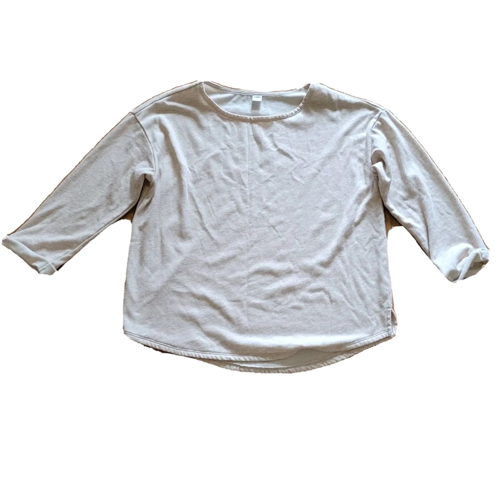 Old Navy Old Navy Shirt Womens Large Beige Jersey 3/4 Sleeves Round Neck Casual Top Mens Women Girls? Size L / US 10 / IT 46 - 2 Thumbnail