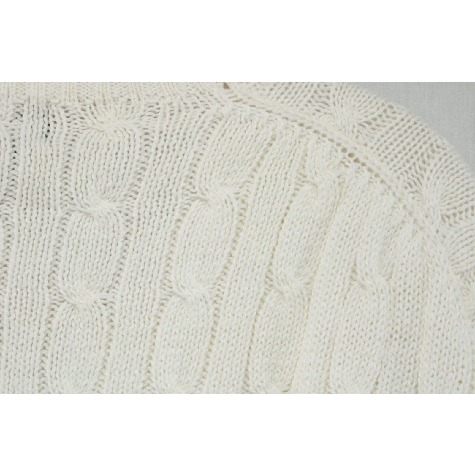 Club Room Club Room Cable Knit V-Neck Sweater - Men’s Large Ivory Cotton 3D Knit Pullover Preppy Ivy League Mens Size US L / EU 52-54 / 3 - 4 Thumbnail