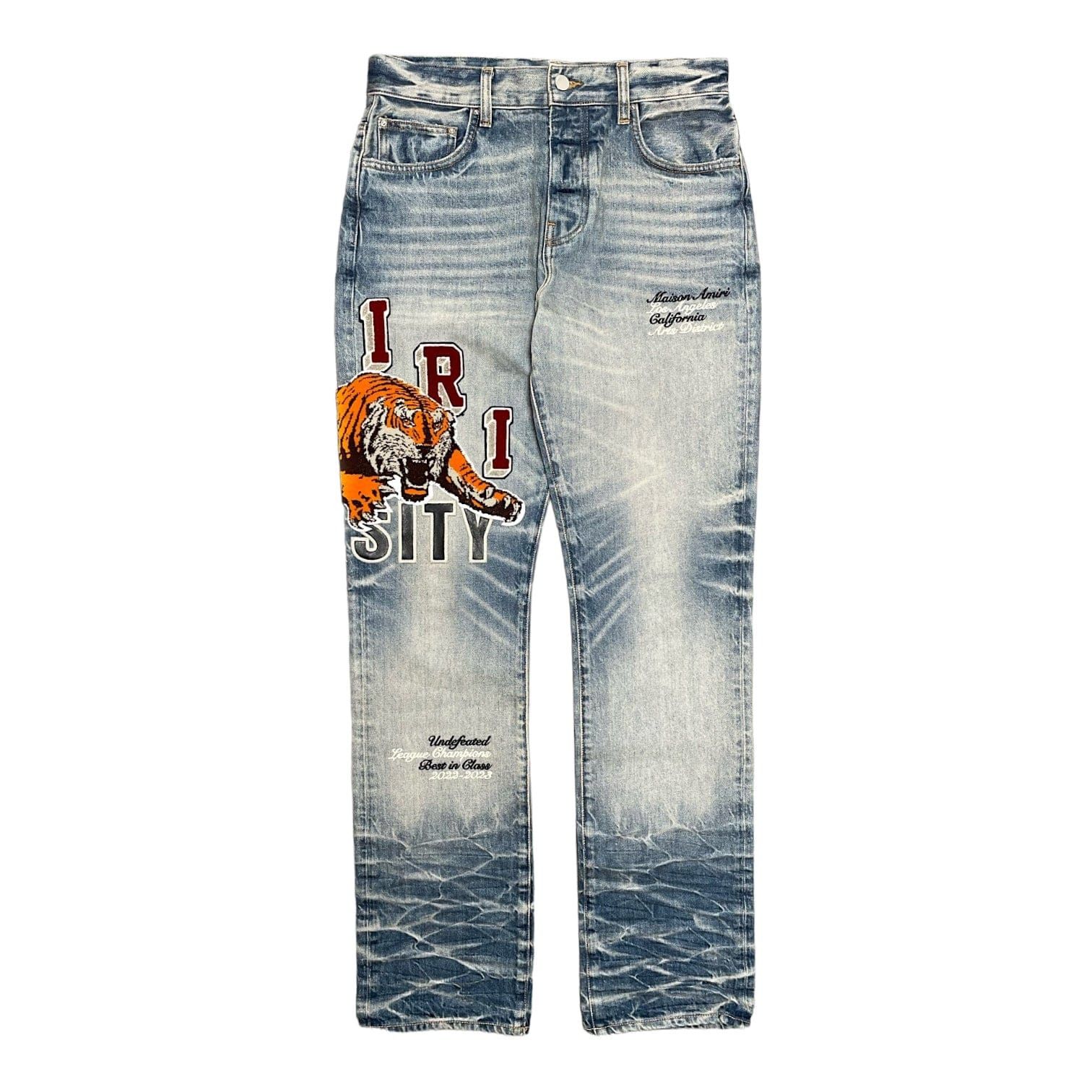 Amiri Amiri Varsity Tiger Straight Jeans Vintage Indigo Size US 29 - 1 Thumbnail